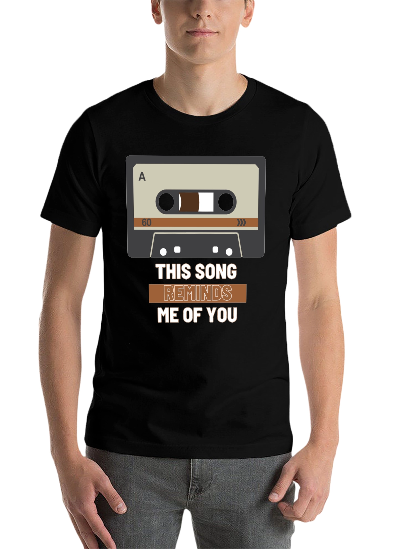Black This Song Reminds Me of You Cassette Tape Graphic Tee view 7
