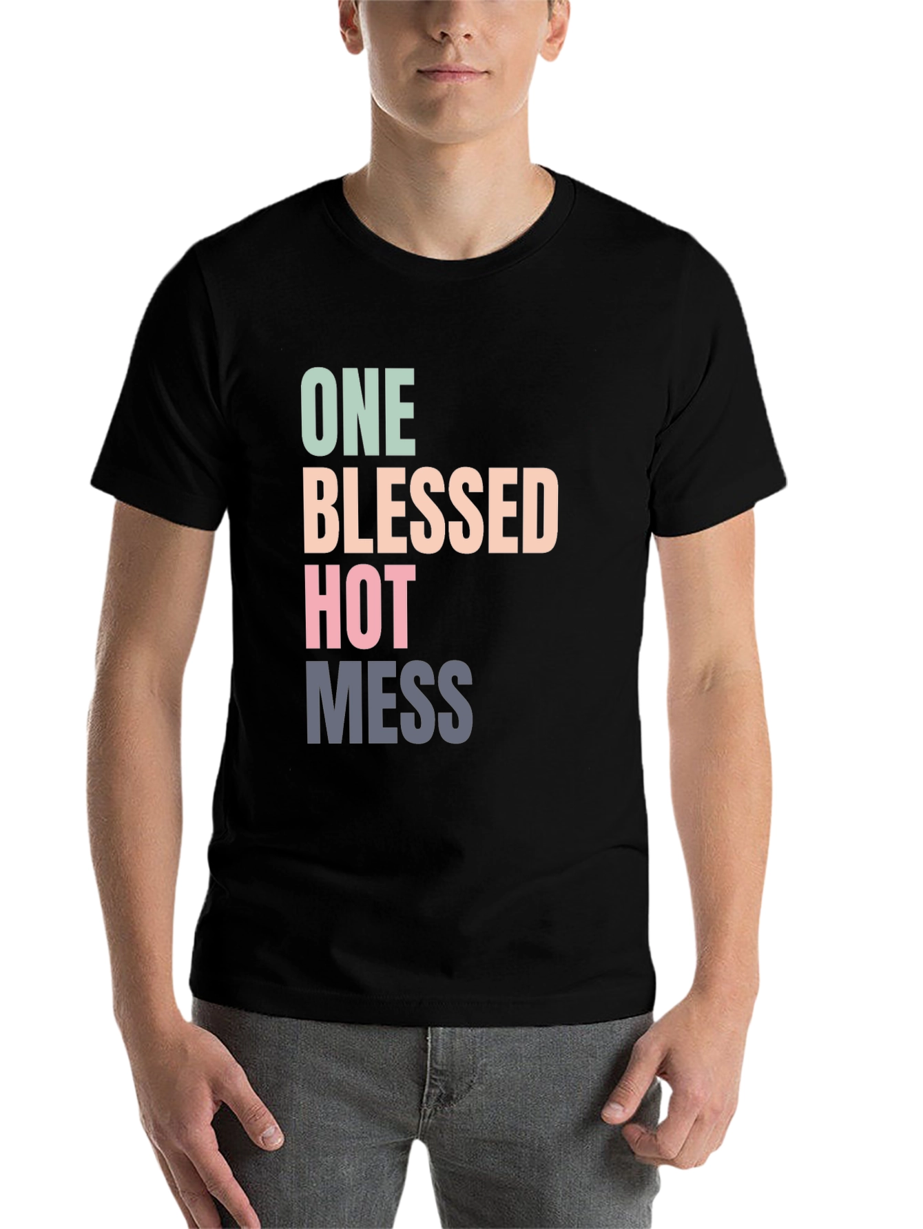 Black One Blessed Hot Mess Graphic Tee view 7