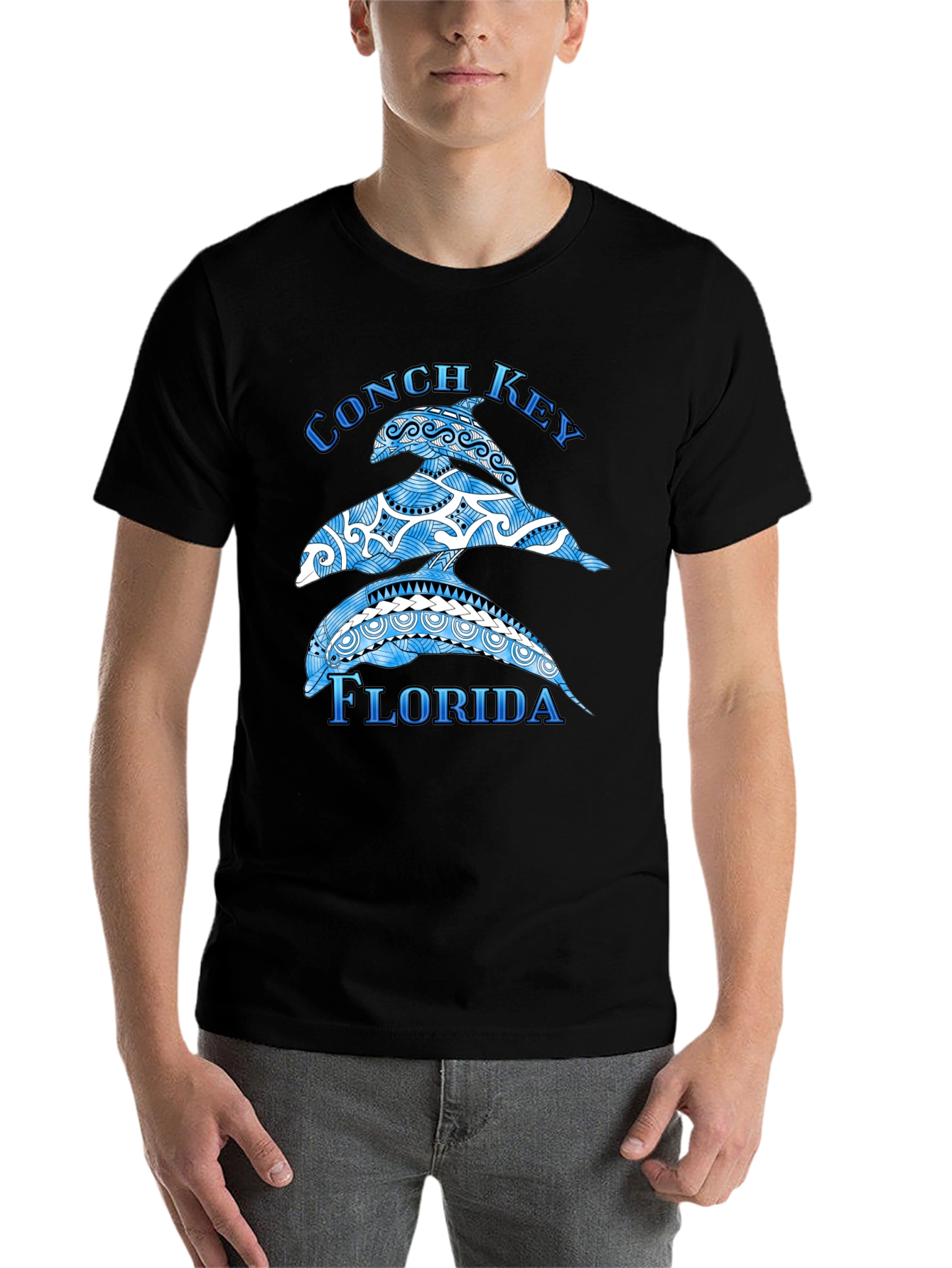 Conch Key Florida Dolphin Graphic T-Shirt - 7