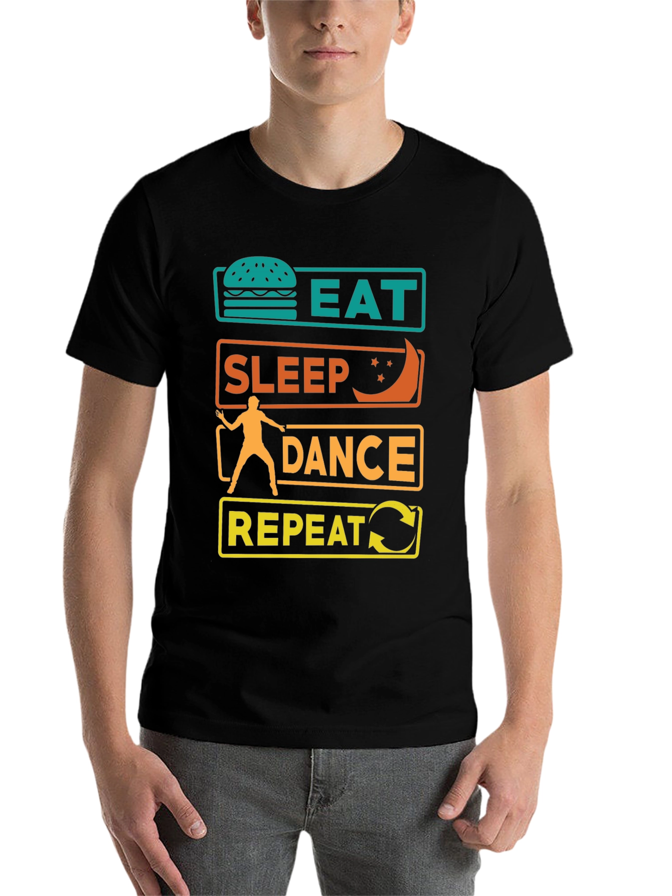 Black Eat Sleep Dance Repeat Graphic Tee view 7