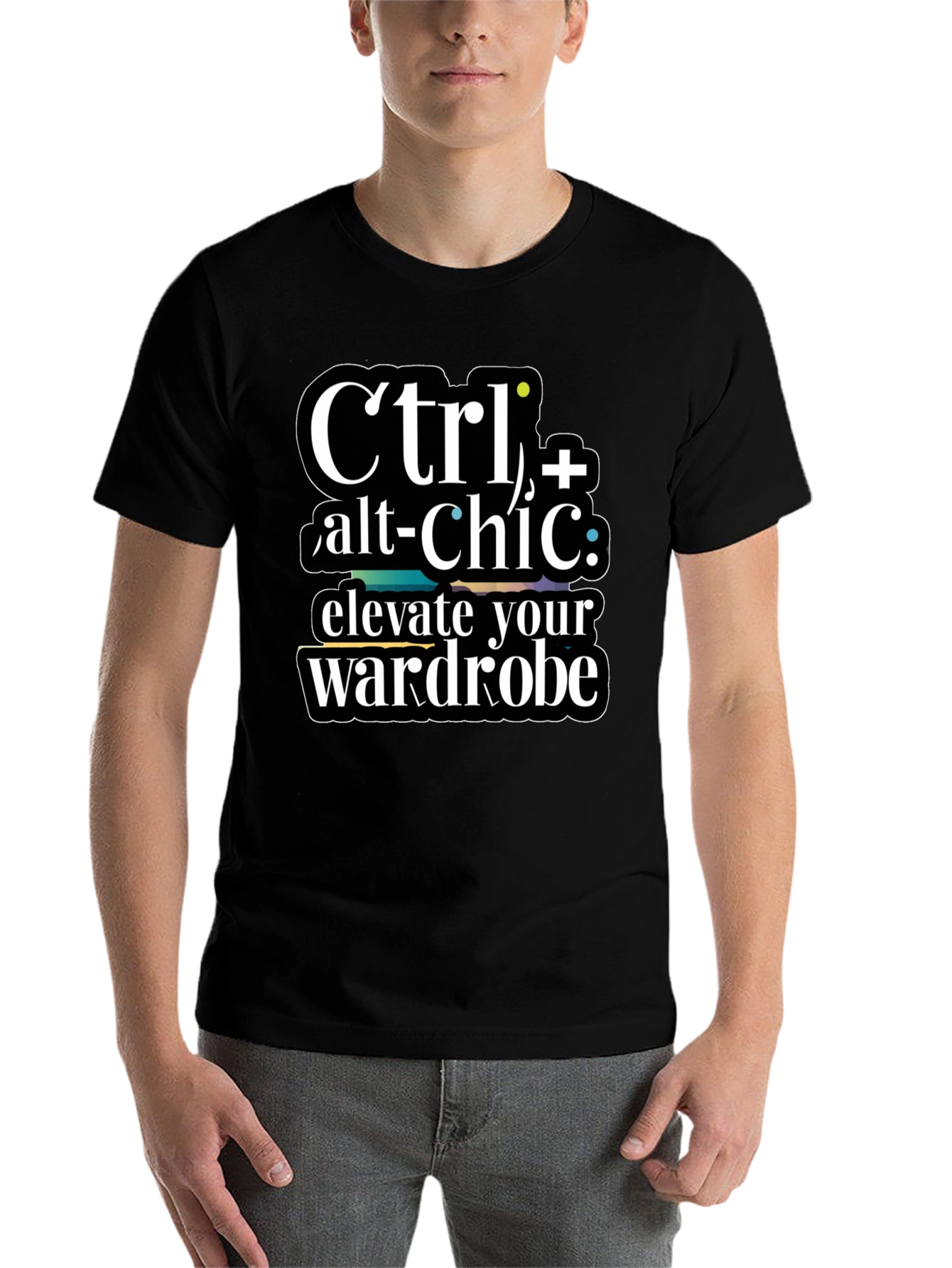 Black Ctrl+Alt+Chic T-Shirt- Elevate Your Wardrobe! view 7
