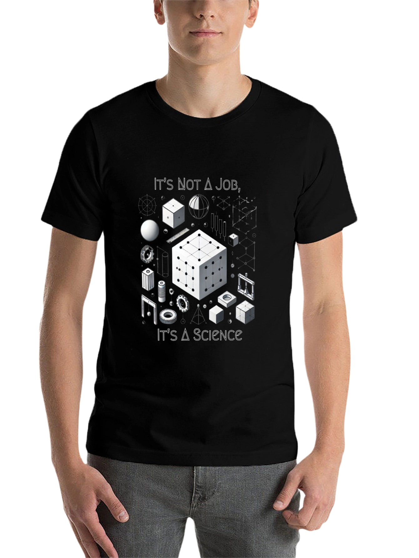 Black It's Not A Job It's A Science T-Shirt view 7