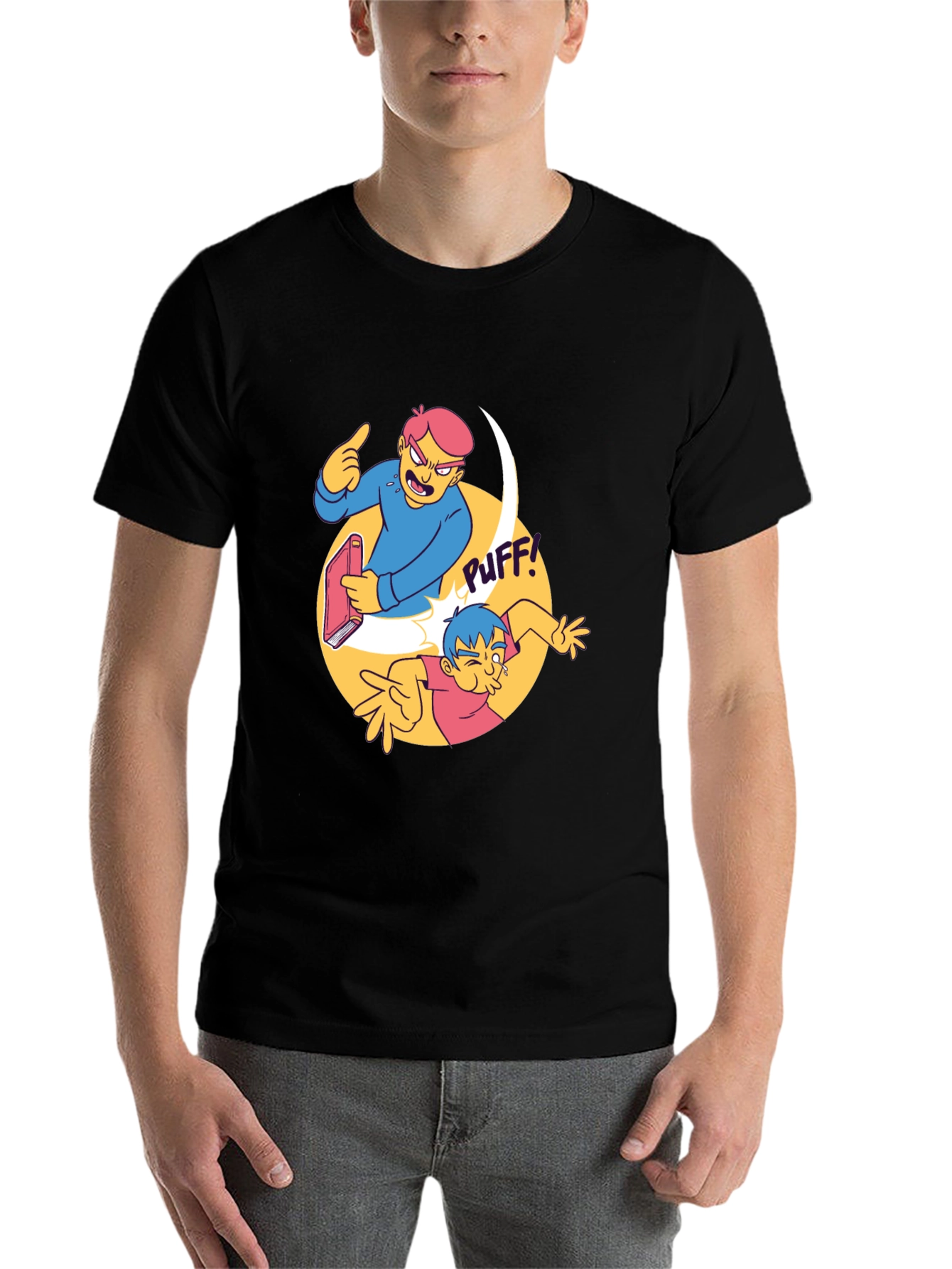 Black Cartoon Slapstick Graphic T-Shirt view 7