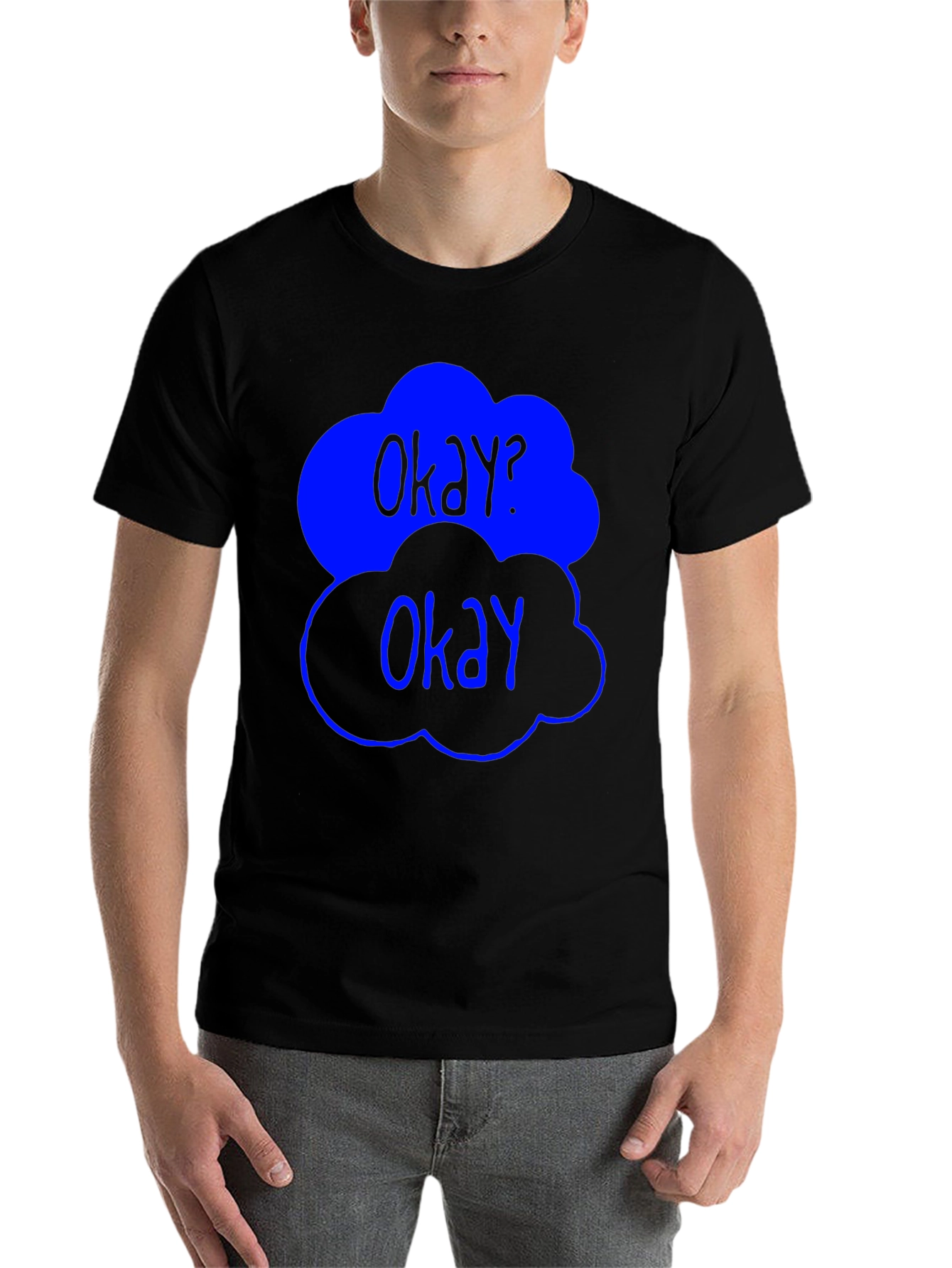Black Okay? Okay Graphic Tee - Trendy Cloud Design view 7