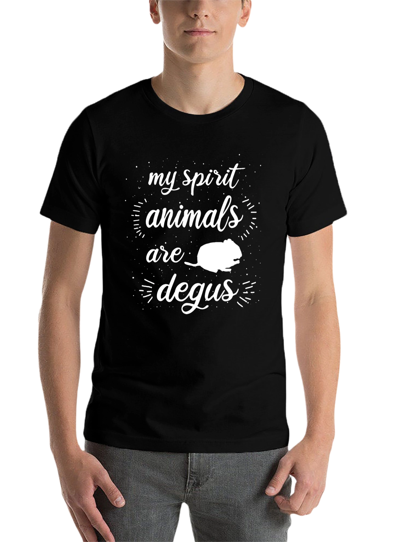 Black My Spirit Animals are Degus T-Shirt view 7