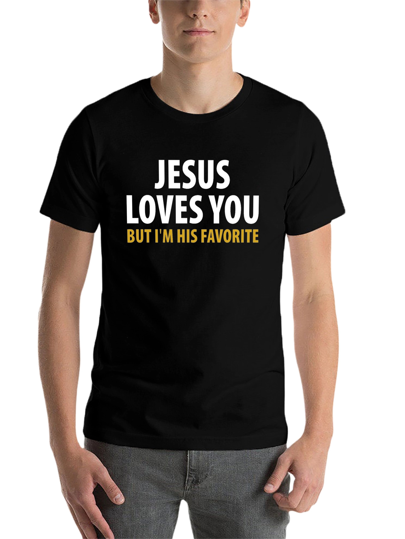 Black Jesus Loves You Funny Graphic T-Shirt view 7