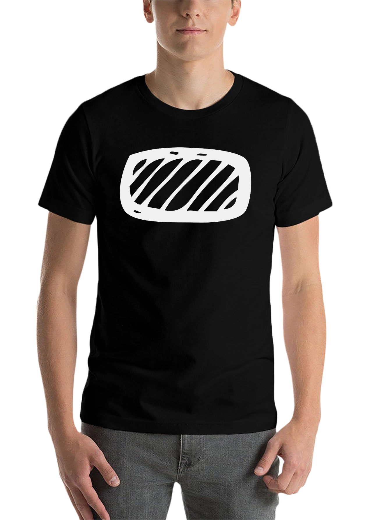 Black Abstract Graphic Black T-Shirt - Modern Casual Wear view 7
