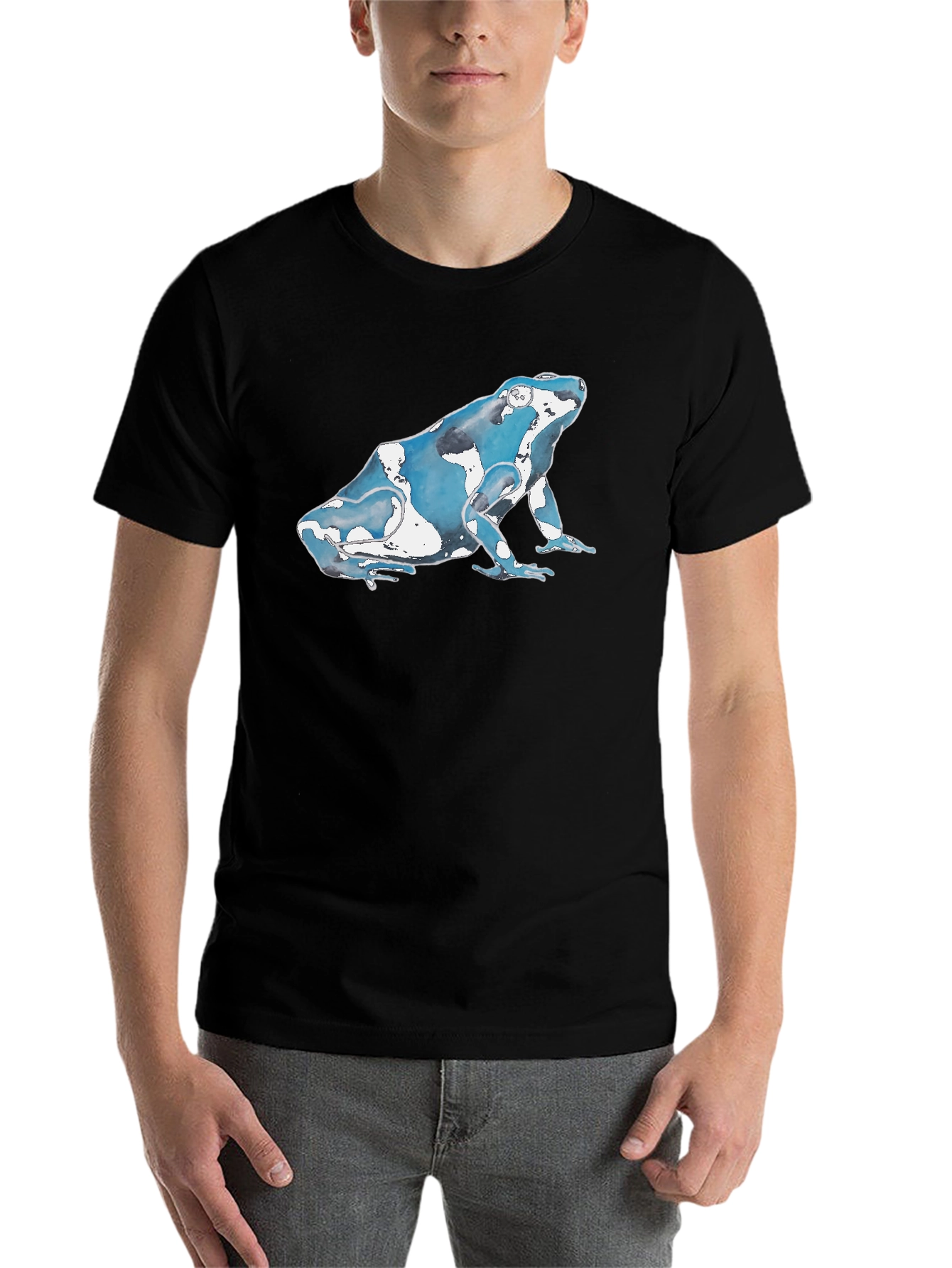 Black Blue Poison Dart Frog Graphic T-Shirt view 7