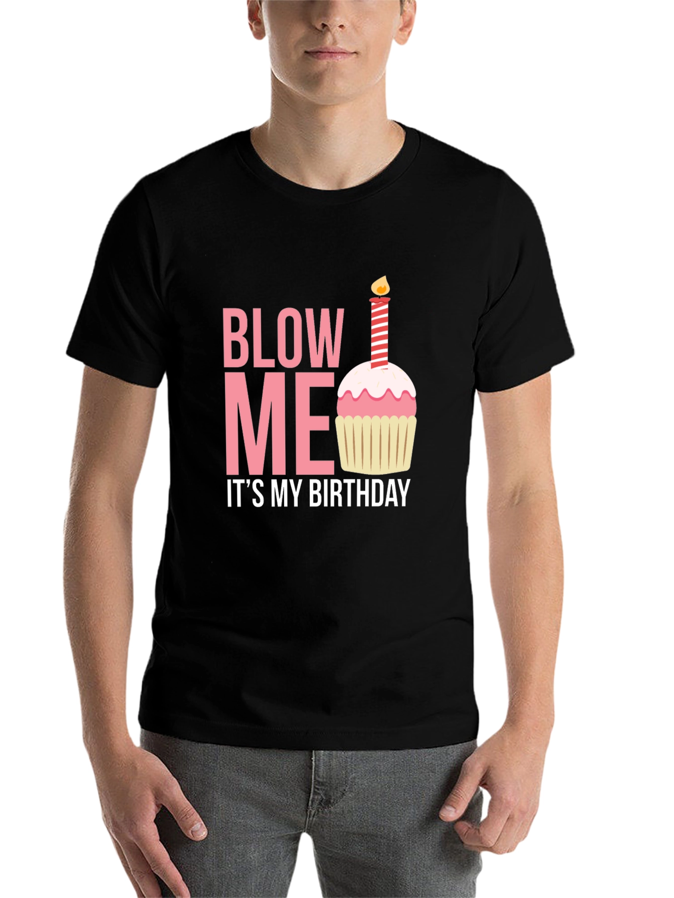 Black Blow Me It's My Birthday T-Shirt view 7