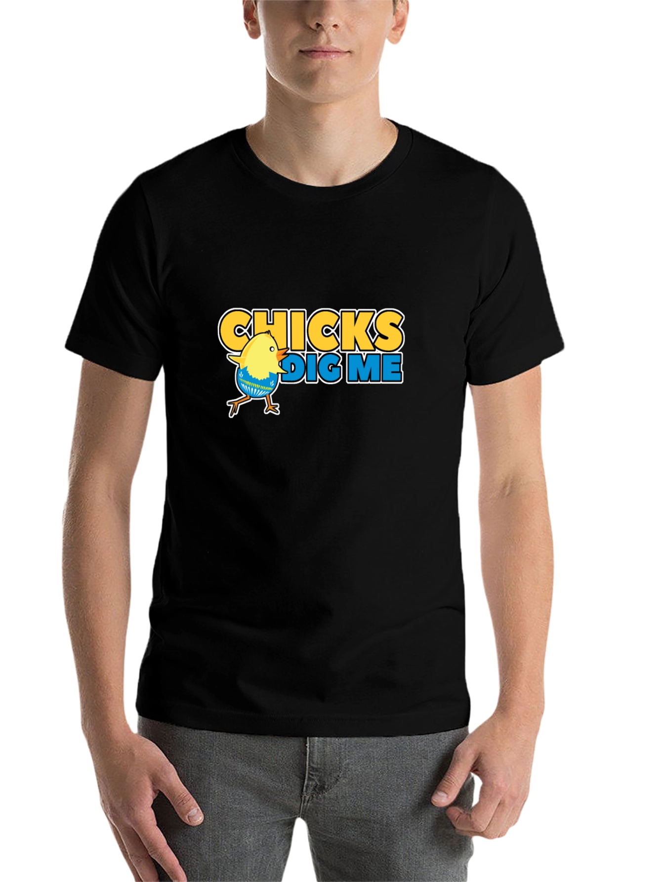 Black Funny Chicks Dig Me Graphic T-Shirt view 7