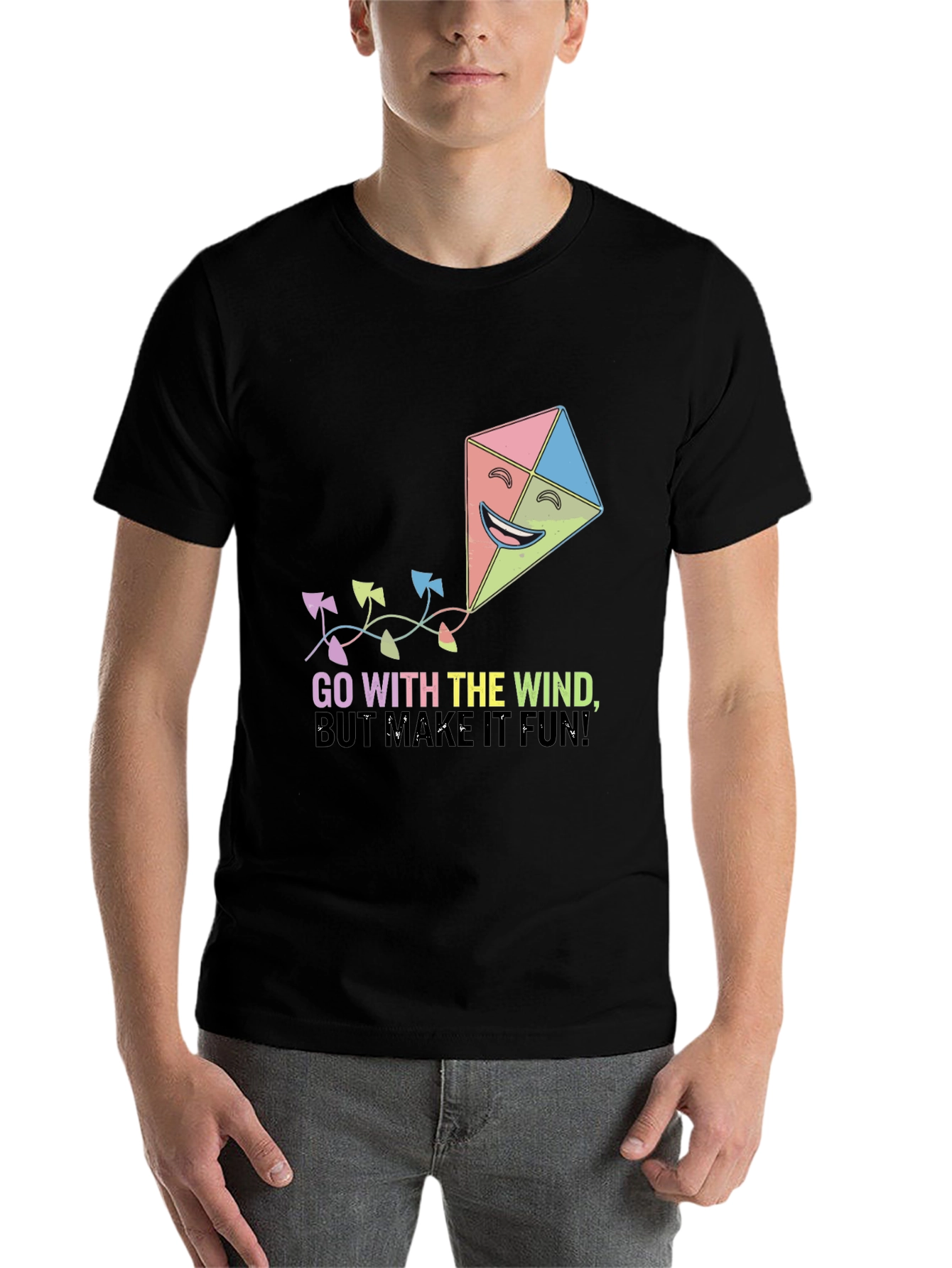 Black Go With The Wind Kite T-Shirt view 7