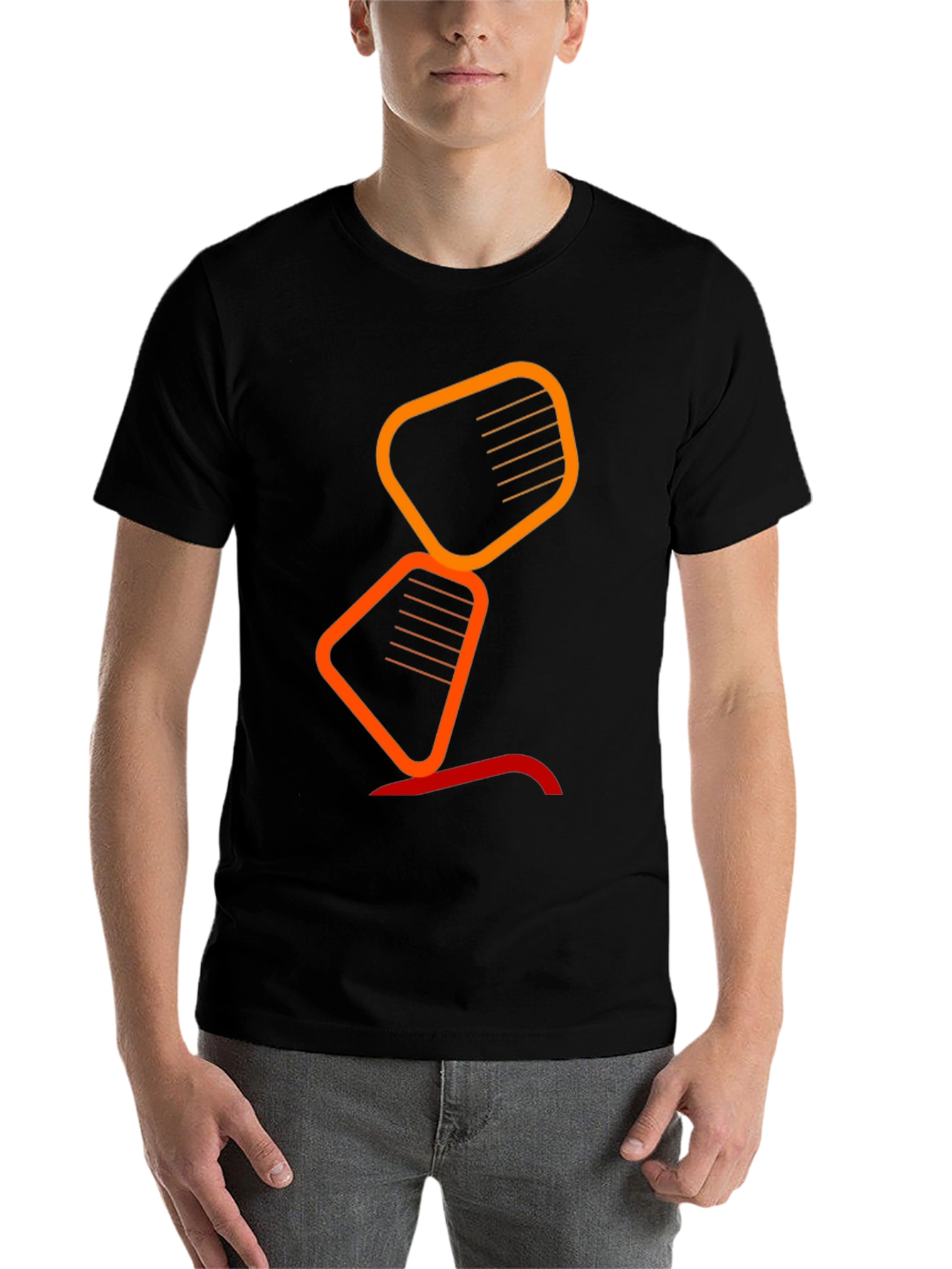 Black Abstract Graphic Black T-Shirt - Modern Art Tee view 7