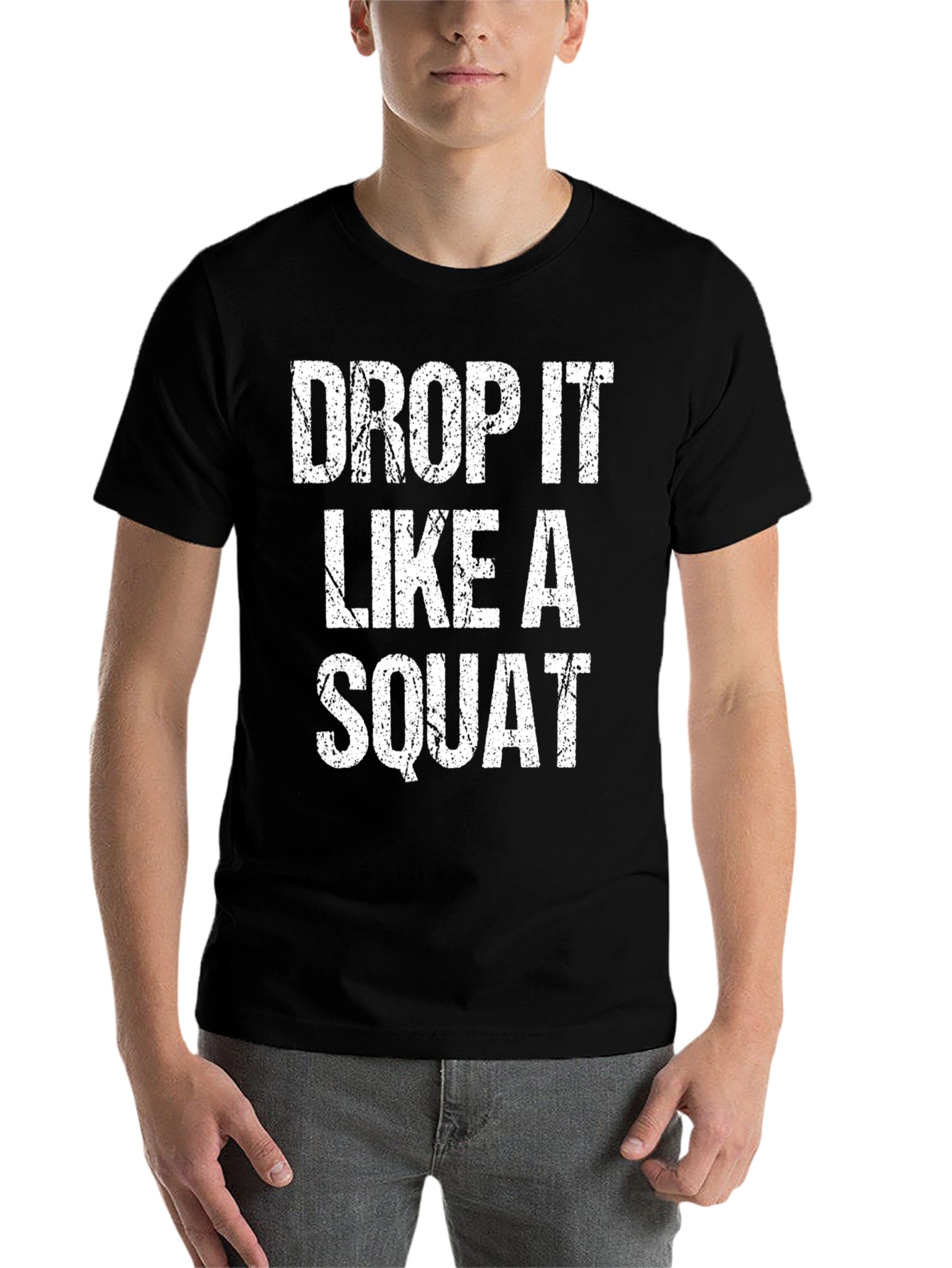 Black Drop It Like A Squat Graphic Tee - Fitness Apparel view 7
