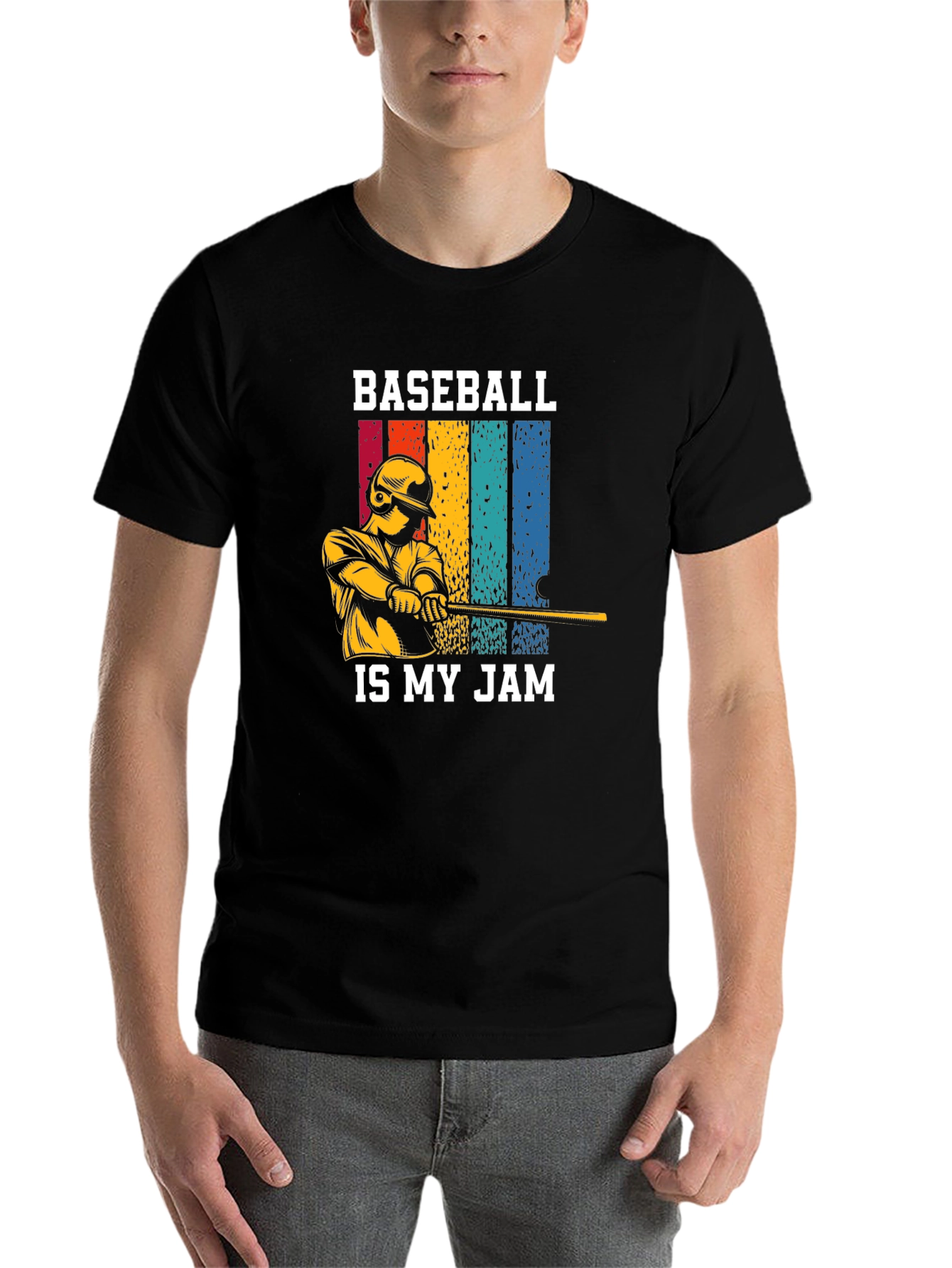 Black Baseball Is My Jam Graphic T-Shirt view 7