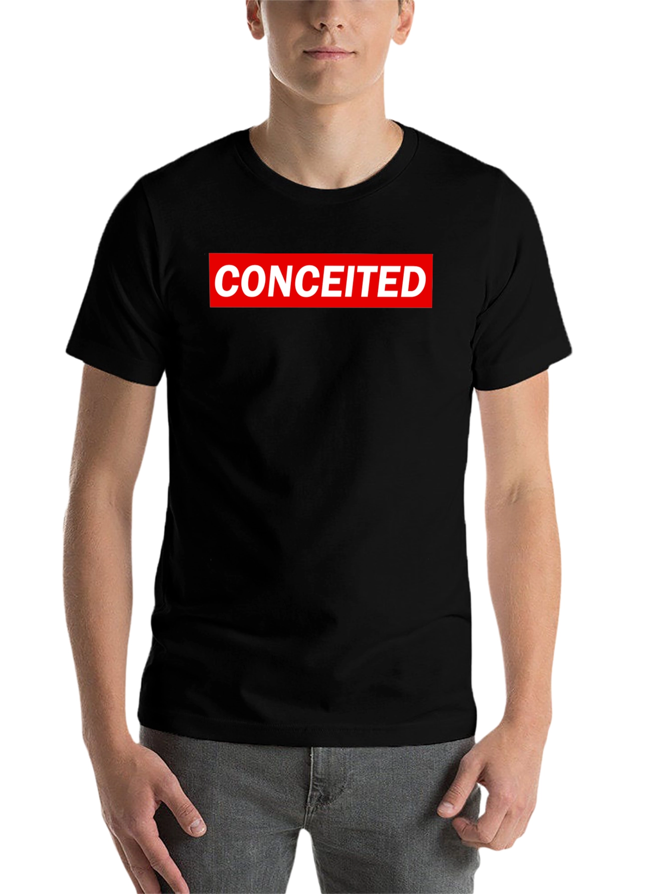 Black Conceited Graphic Tee - Black Crew Neck T-Shirt view 7