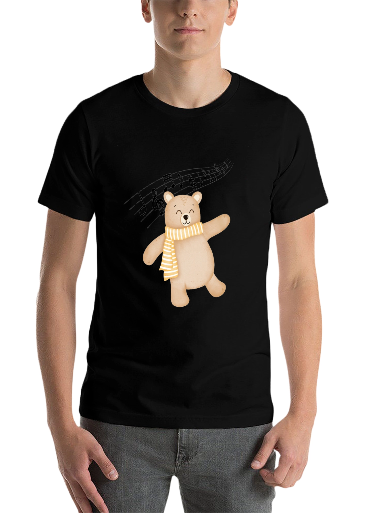 Black Dancing Bear Graphic Tee - Soft Cotton Comfort view 7