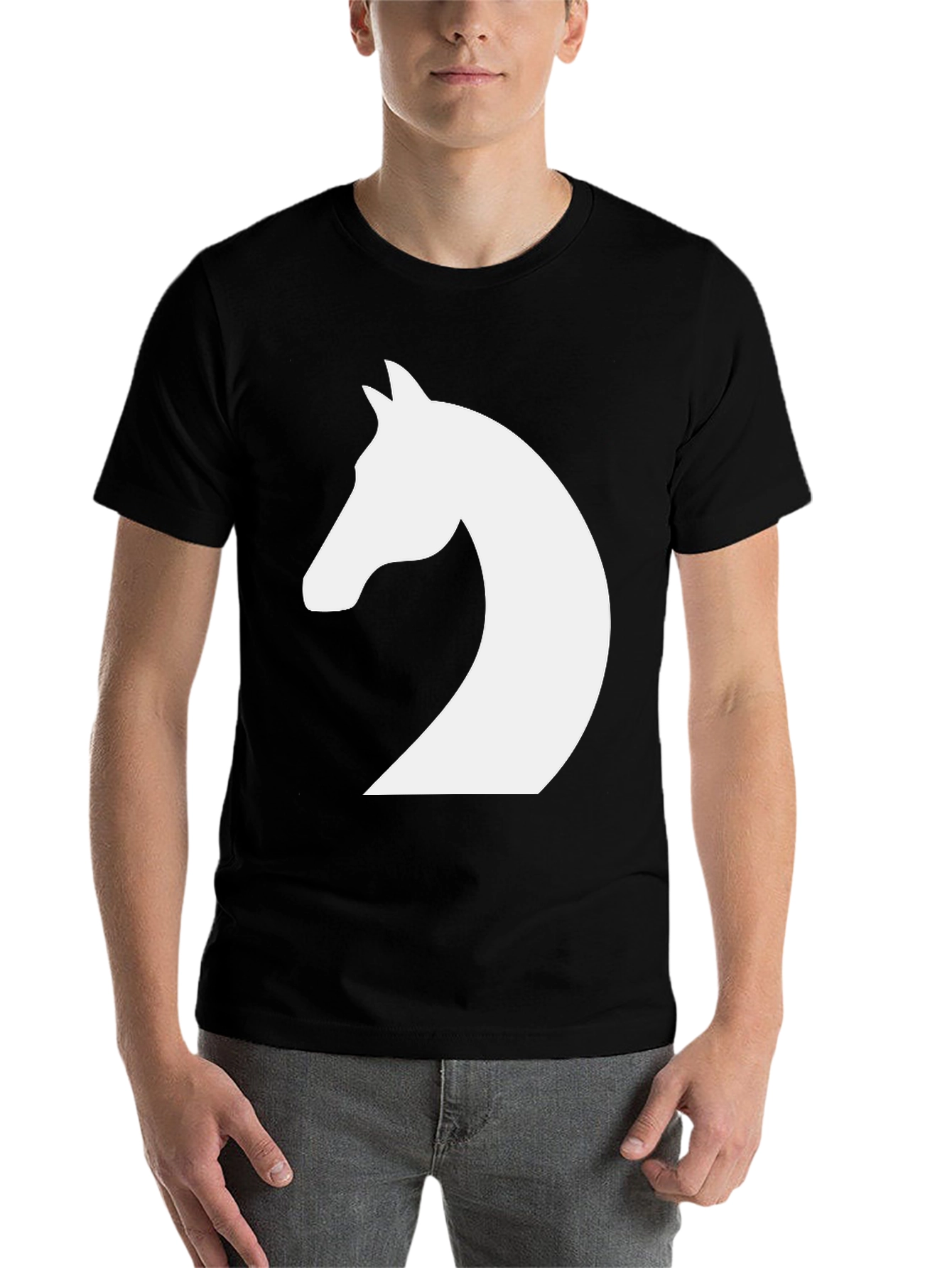 Black Horse Head Graphic Tee - Black view 7