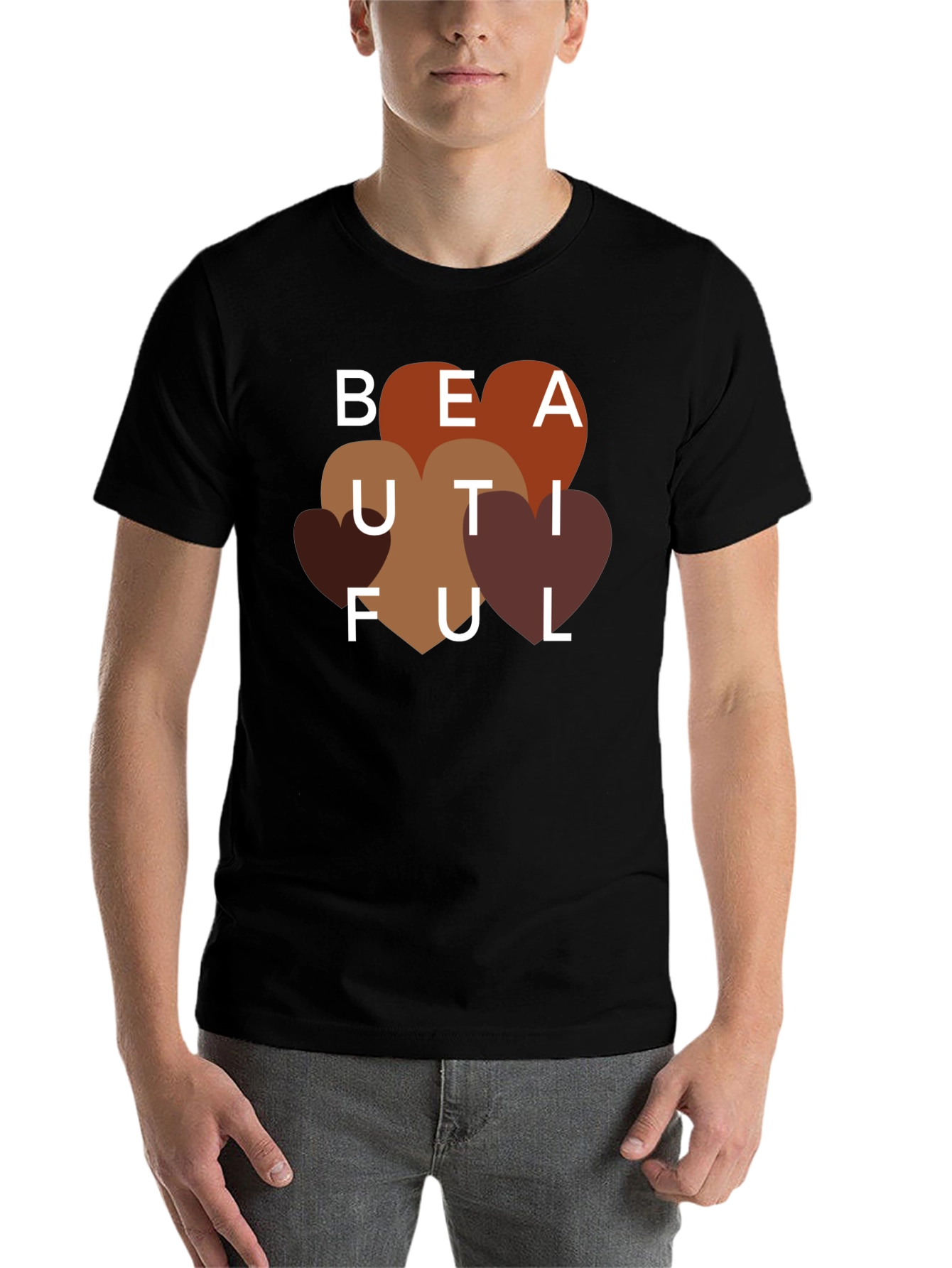 Black Beautiful Heart Tee - Stylish Graphic T-Shirt view 7