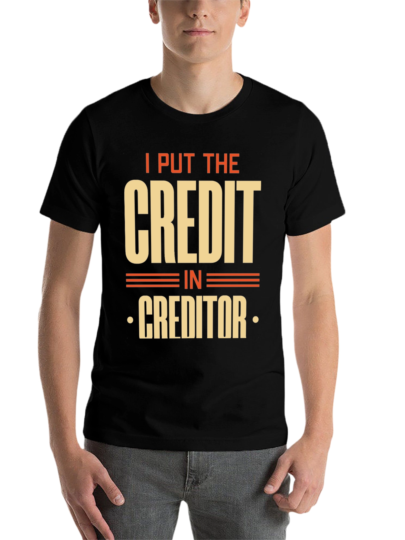 Black Credit Creditor Funny Graphic T-Shirt view 7