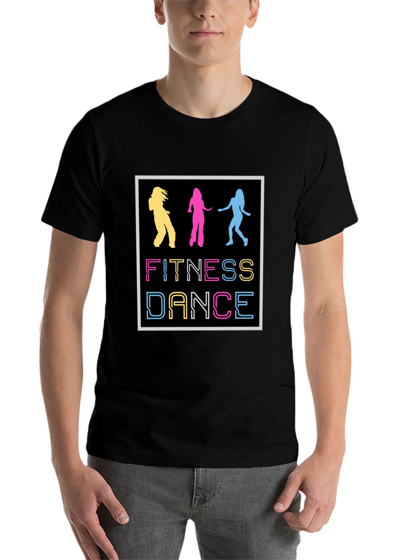 Black Fitness Dance Graphic T-Shirt view 7
