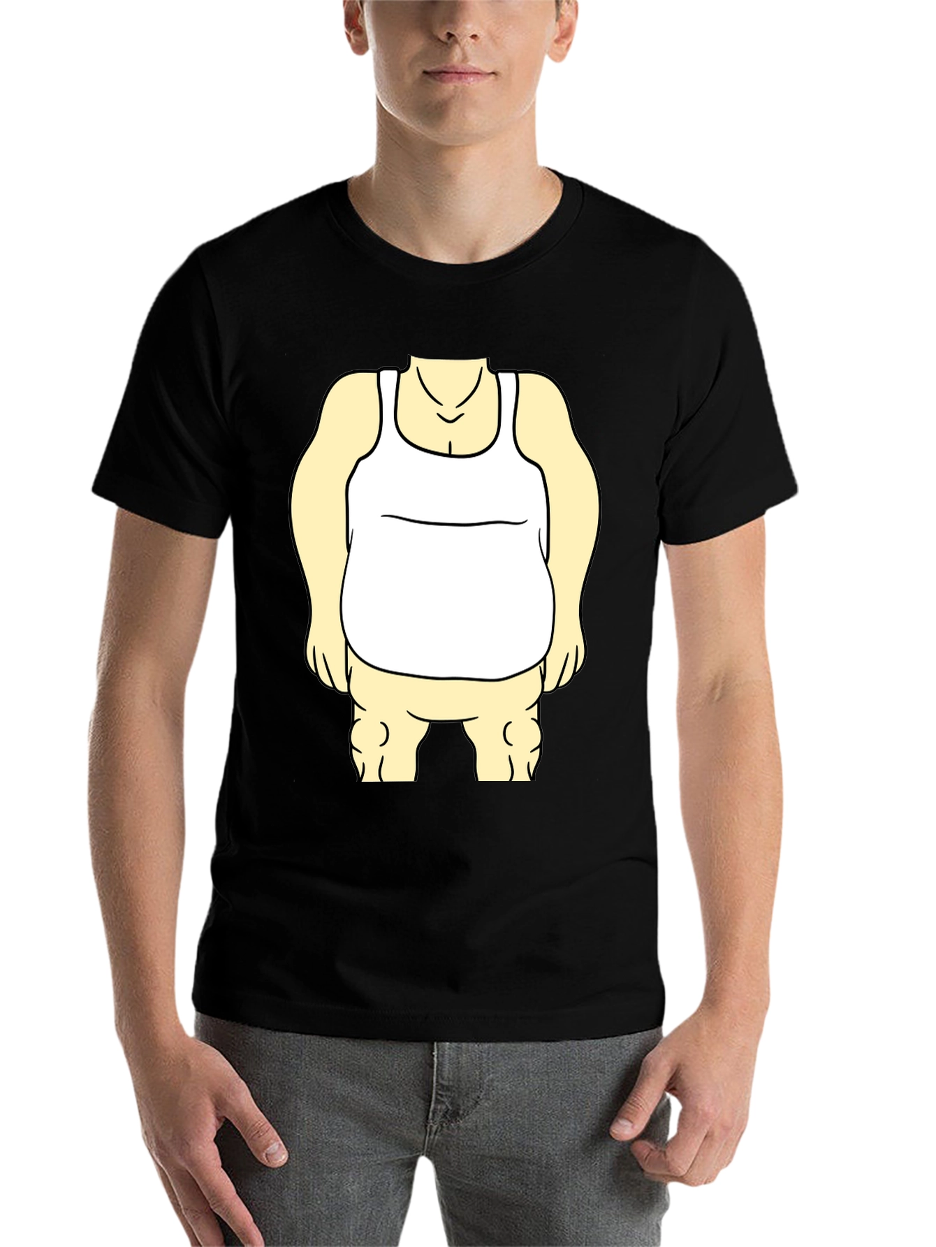 Black Funny Cartoon Character Graphic Black T-Shirt view 7