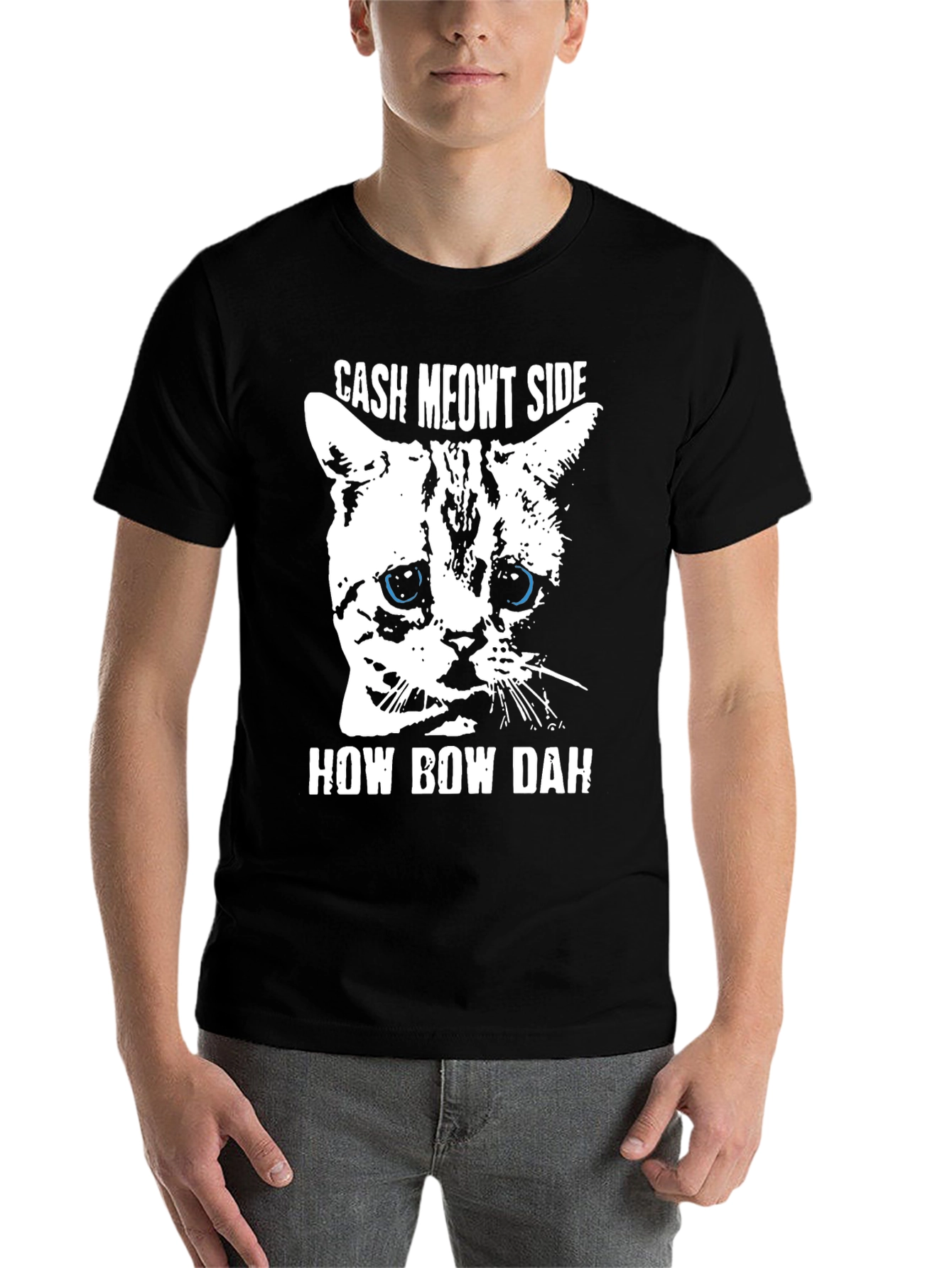 Cash Meowt Side T-Shirt - Funny Cat Tee - 7