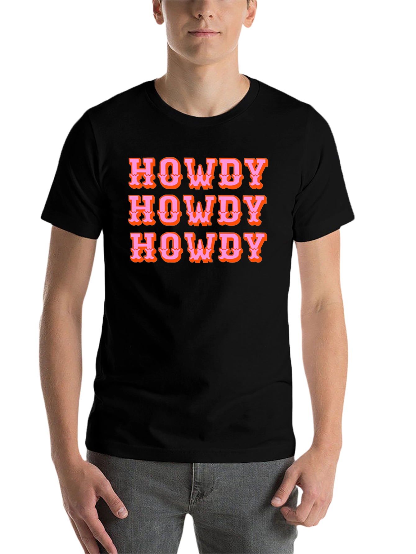 Black Howdy T-Shirt - Western Style Novelty Tee view 7