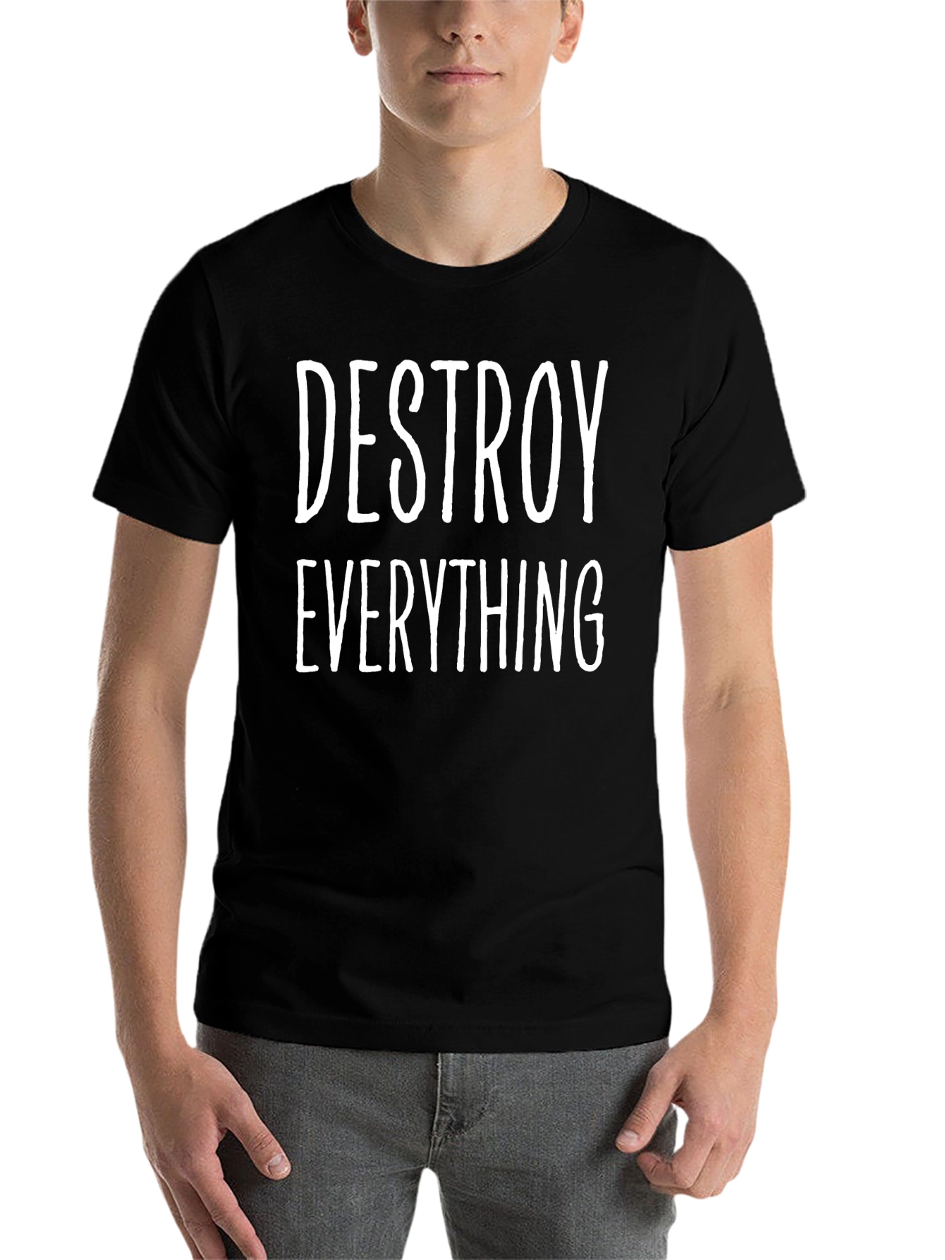 Black Destroy Everything Graphic Tee - Black view 7