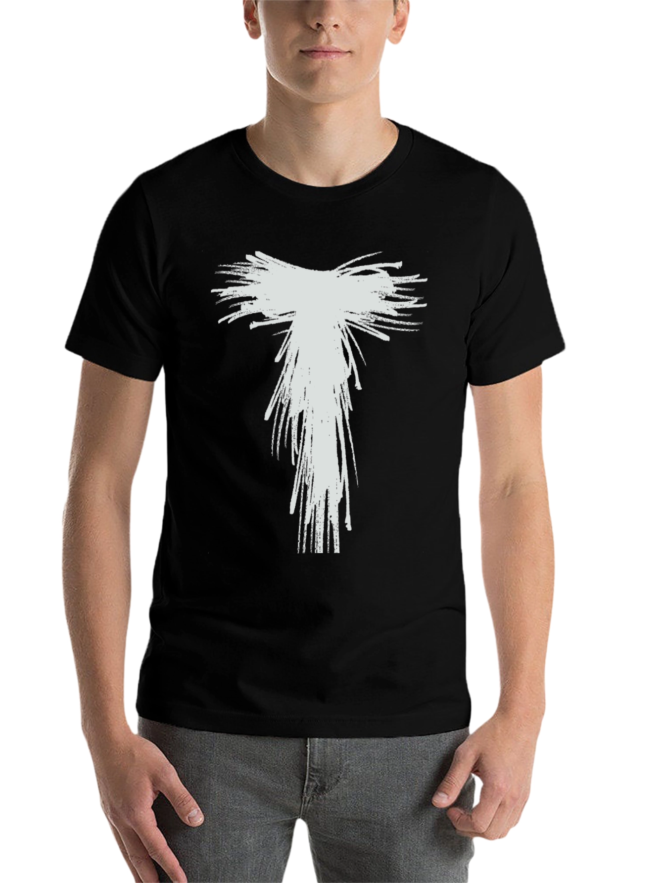 Black Abstract Graphic Print Black T-Shirt view 7