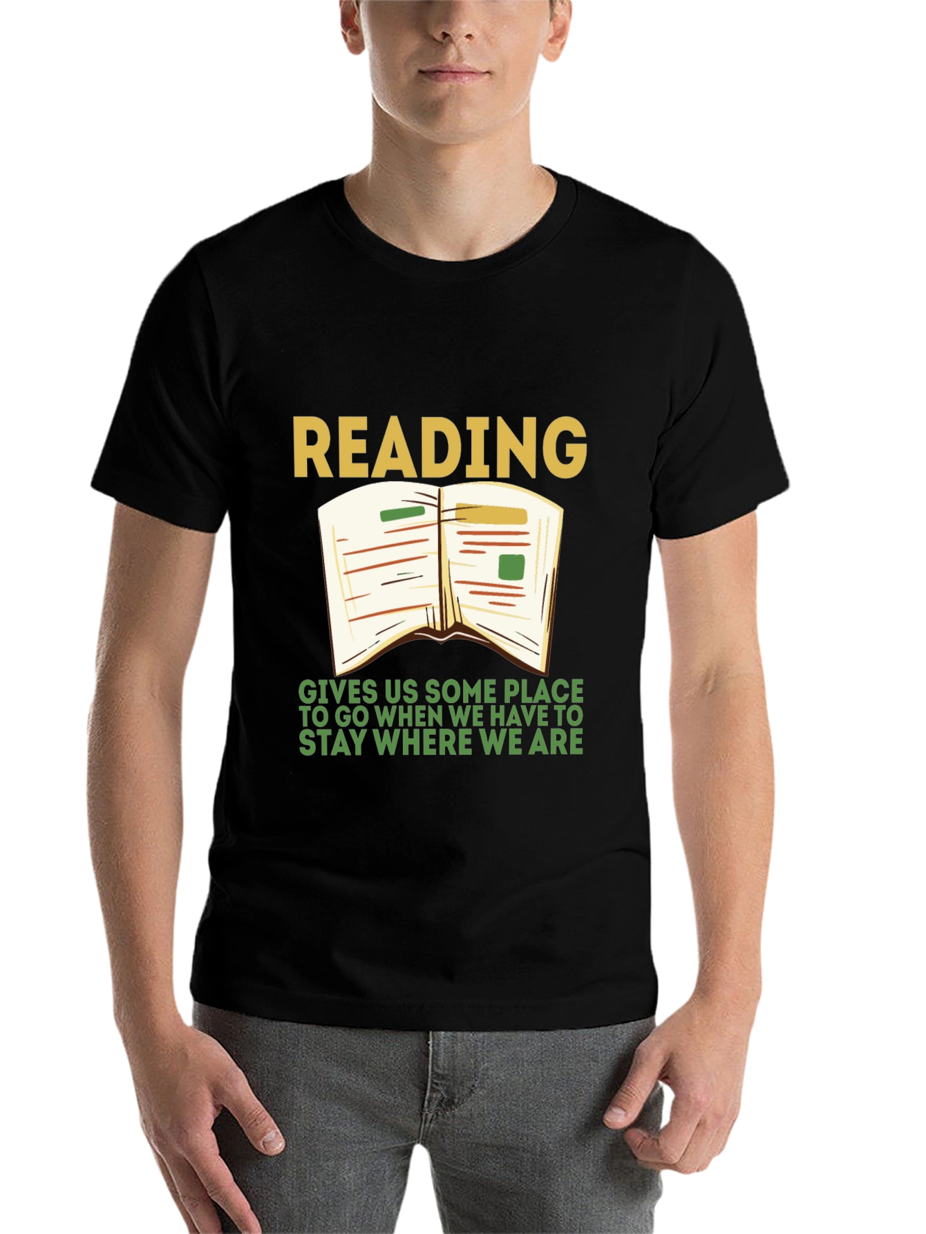 Black Reading T-Shirt: Gives Us Some Place To Go view 7