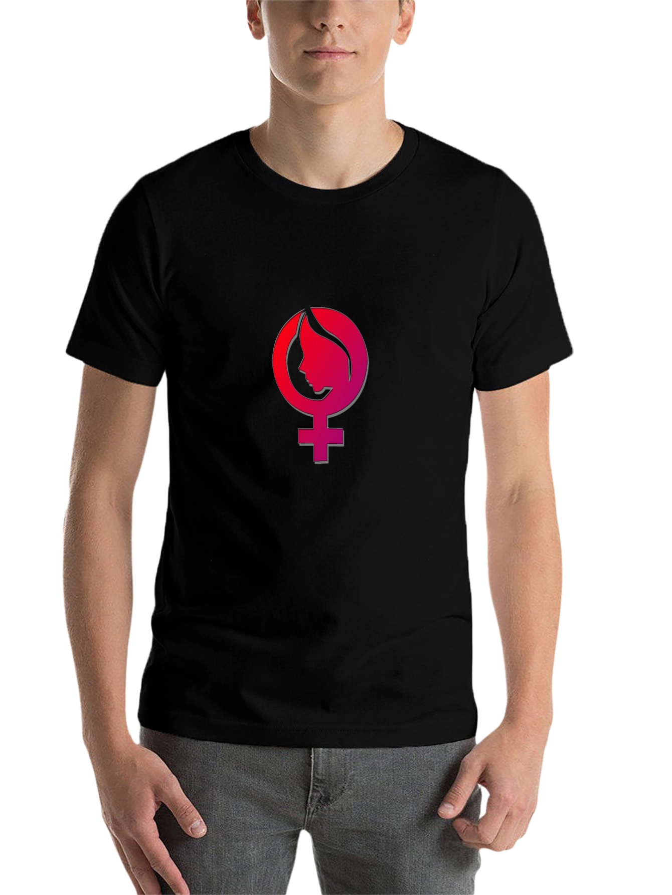 Black Feminist Venus Symbol T-Shirt - Stylish Black Tee view 7
