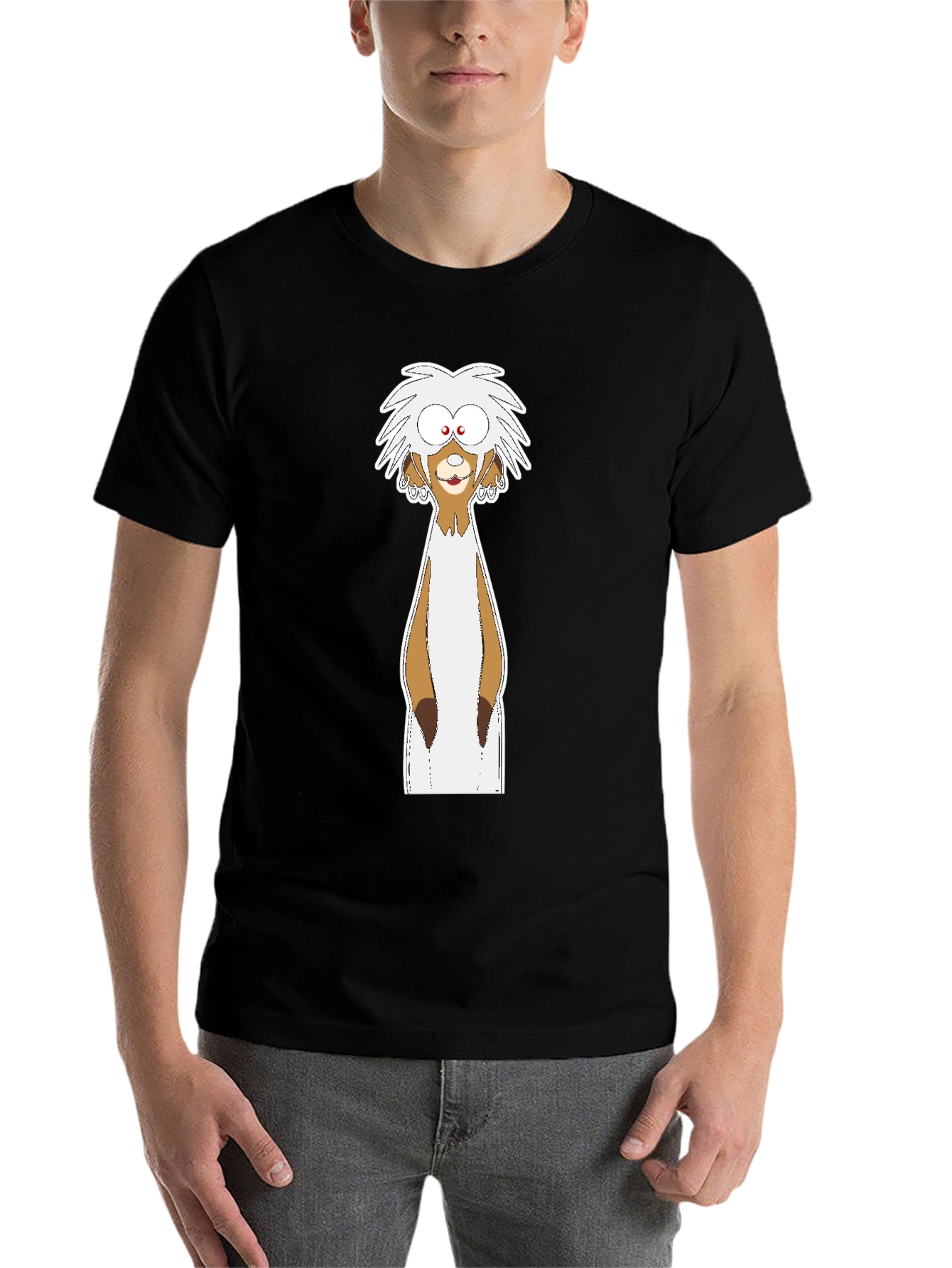 Black Cartoon Meerkat Graphic T-Shirt view 7