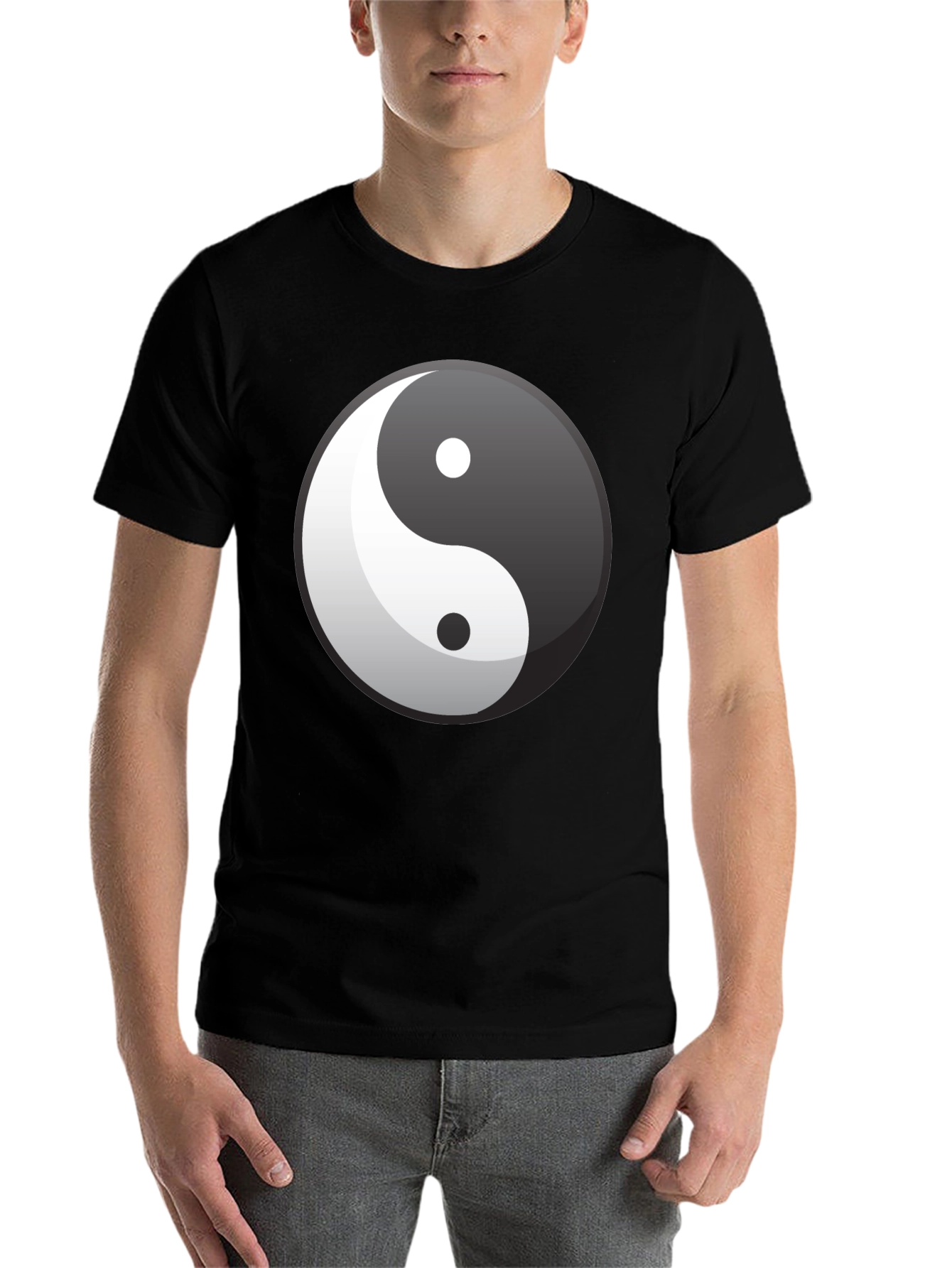 Black Yin Yang Graphic Tee - Balance & Style view 7