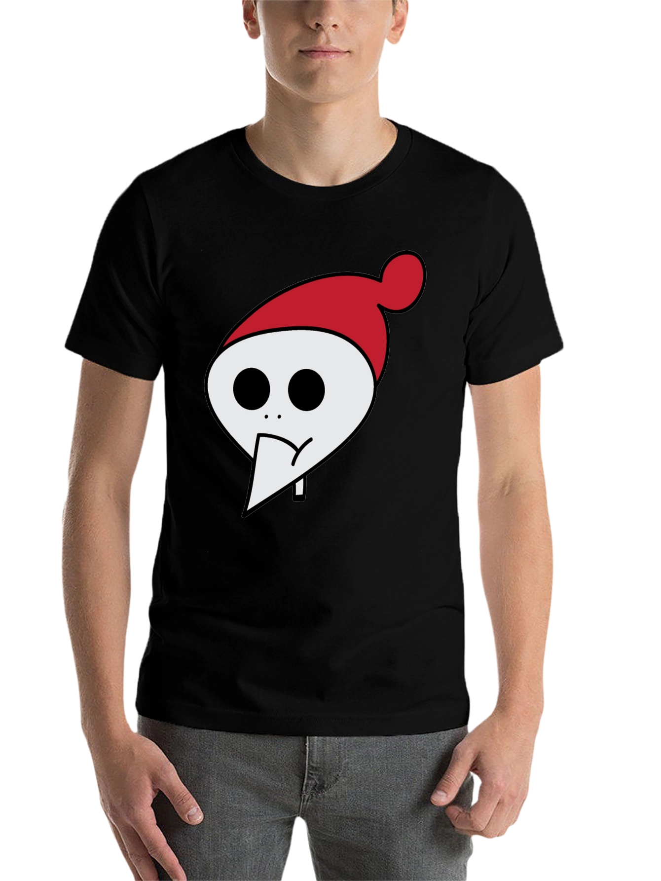 Black Whimsical Holiday Character Tee - Black view 7