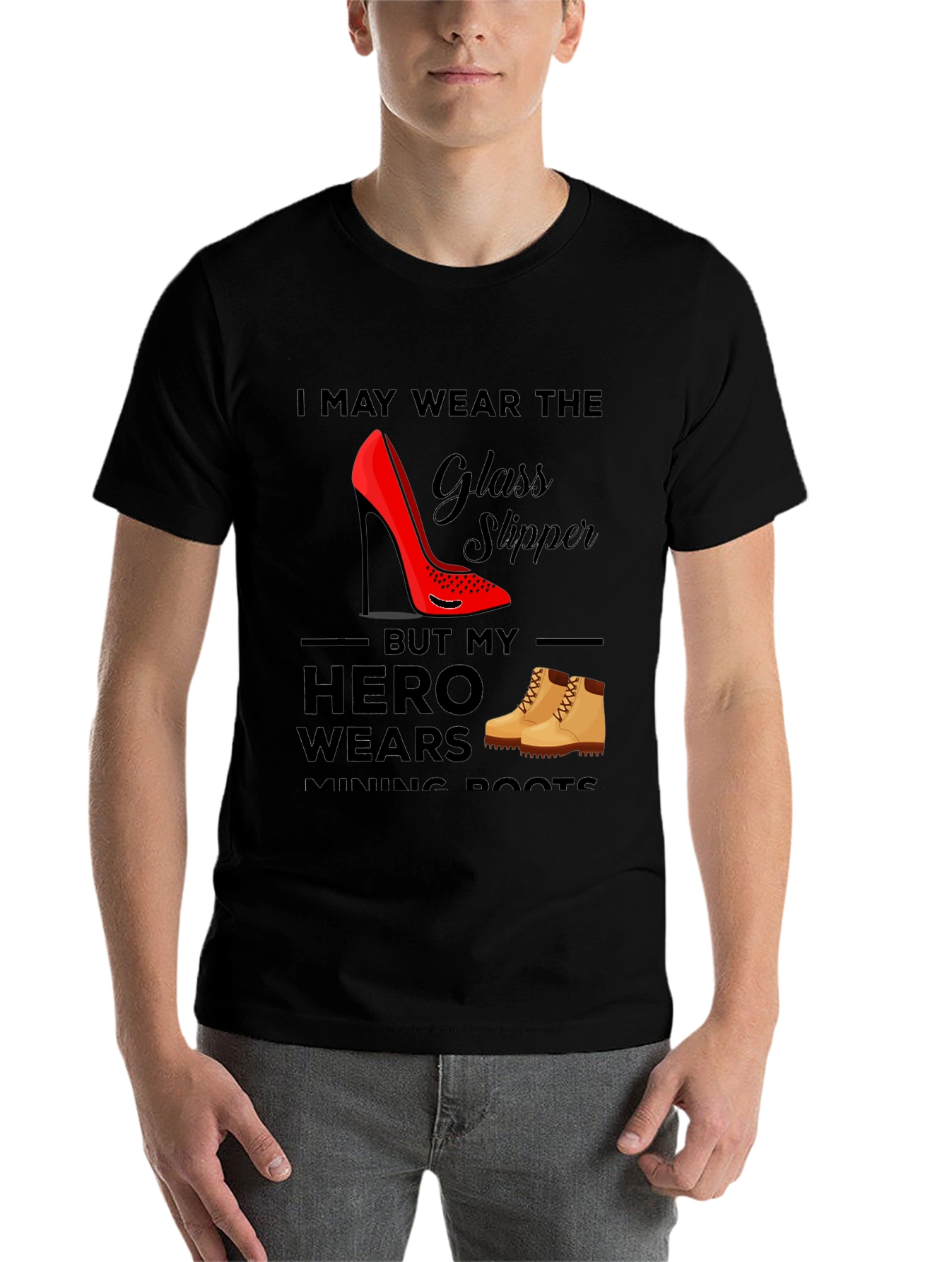 Black Glass Slipper & Mining Boots Tee view 7