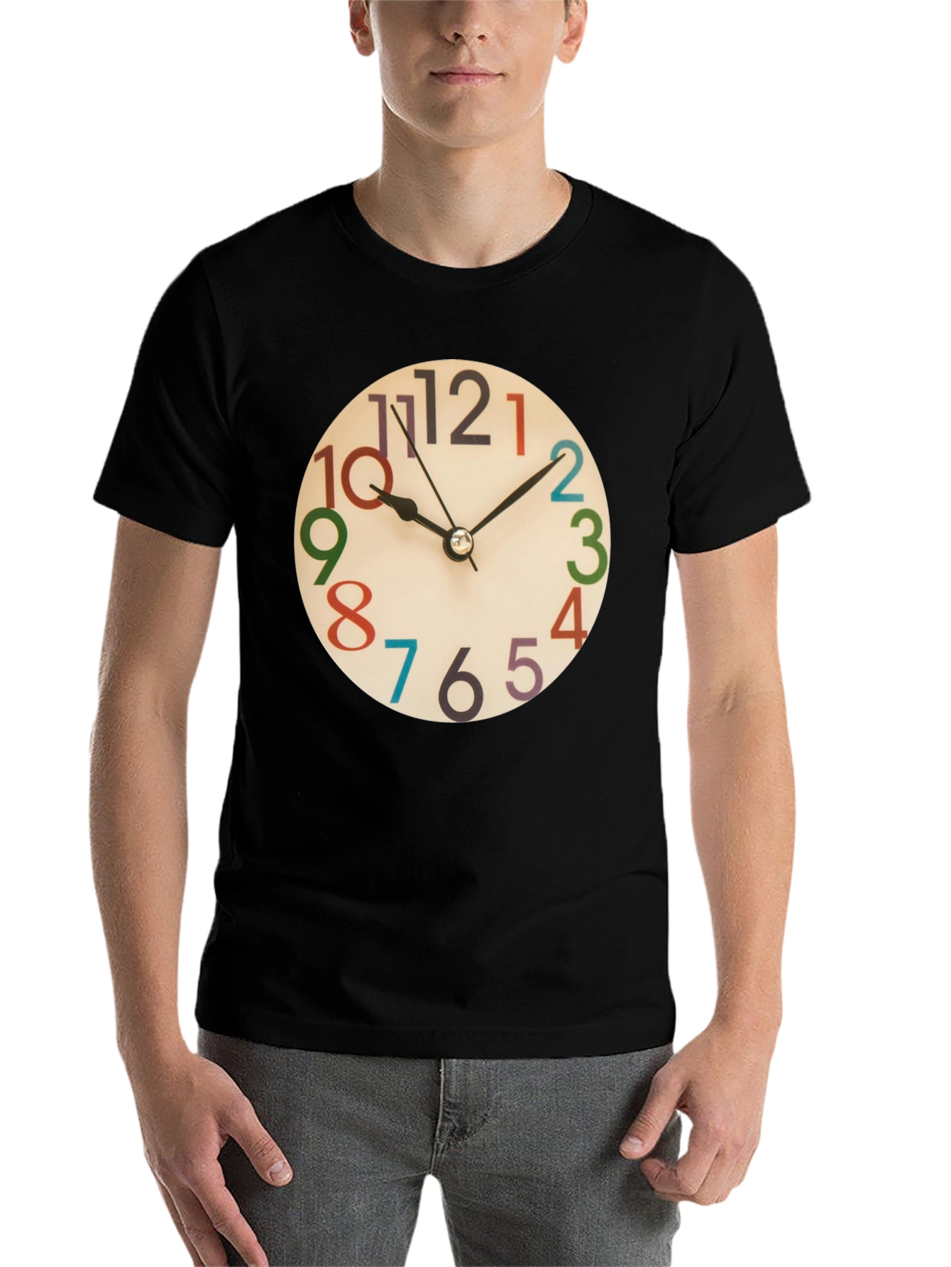 Black Fun Clock Graphic T-Shirt view 7
