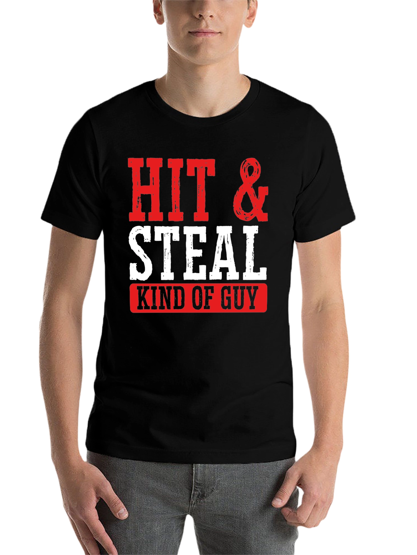 Black Hit & Steal Kind of Guy Graphic Tee view 7