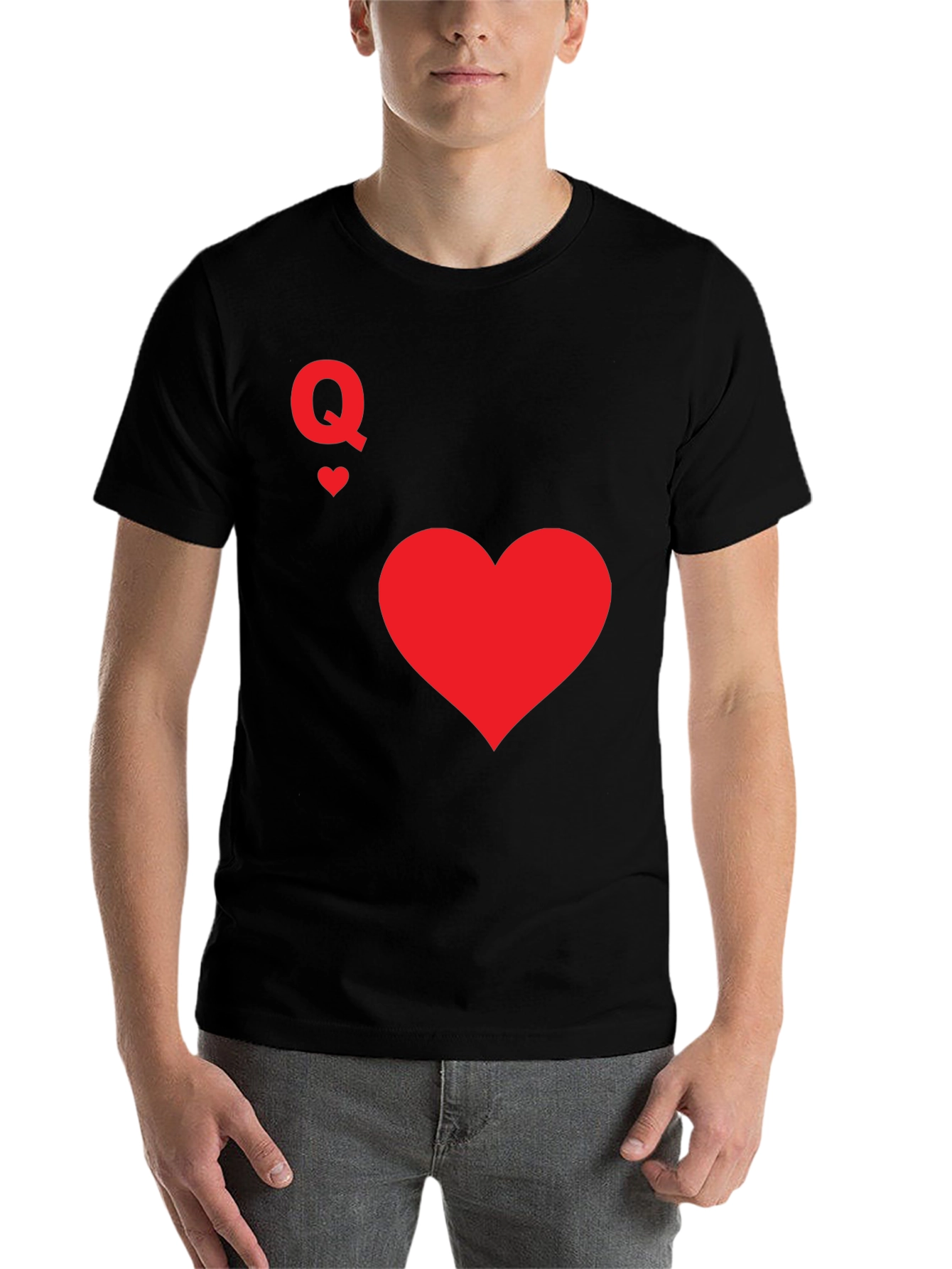 Black Queen of Hearts Black T-Shirt view 7