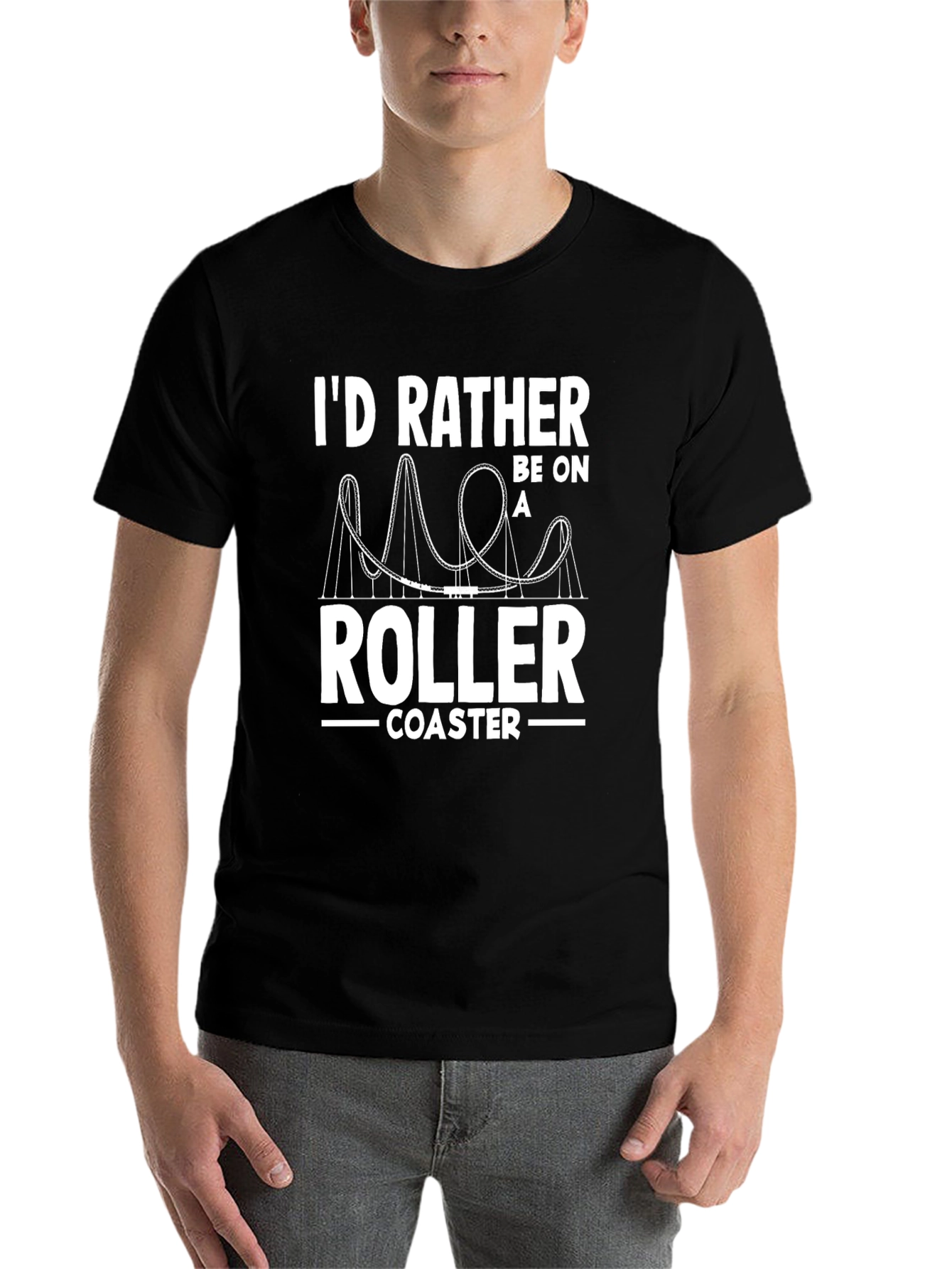 Black Roller Coaster Enthusiast T-Shirt - Ride Lover Tee view 7