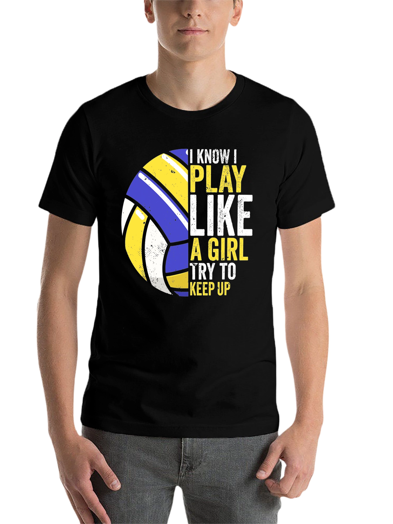 Black Volleyball Girl T-Shirt view 7