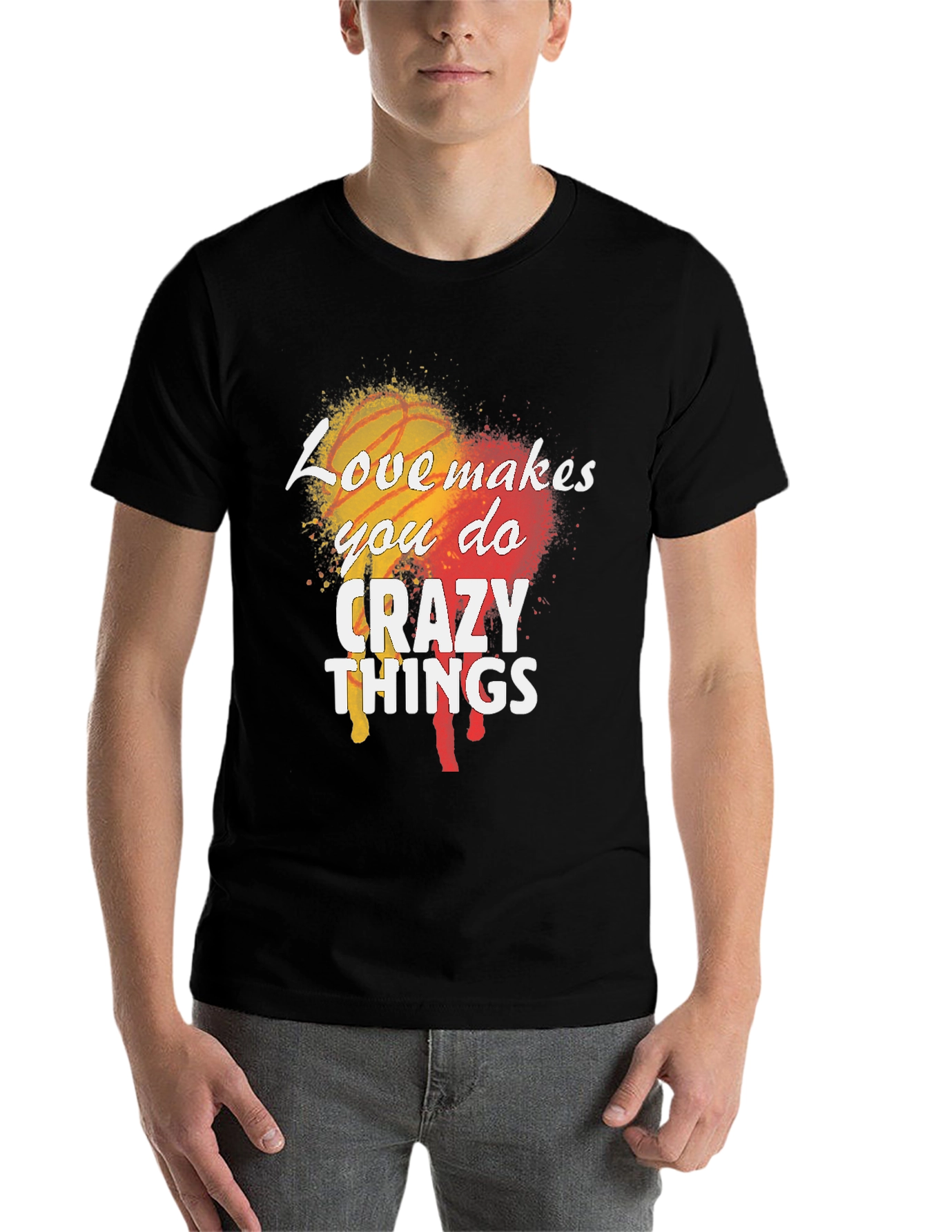 Black Love Makes You Do Crazy Things Men's Black T-Shirt view 7