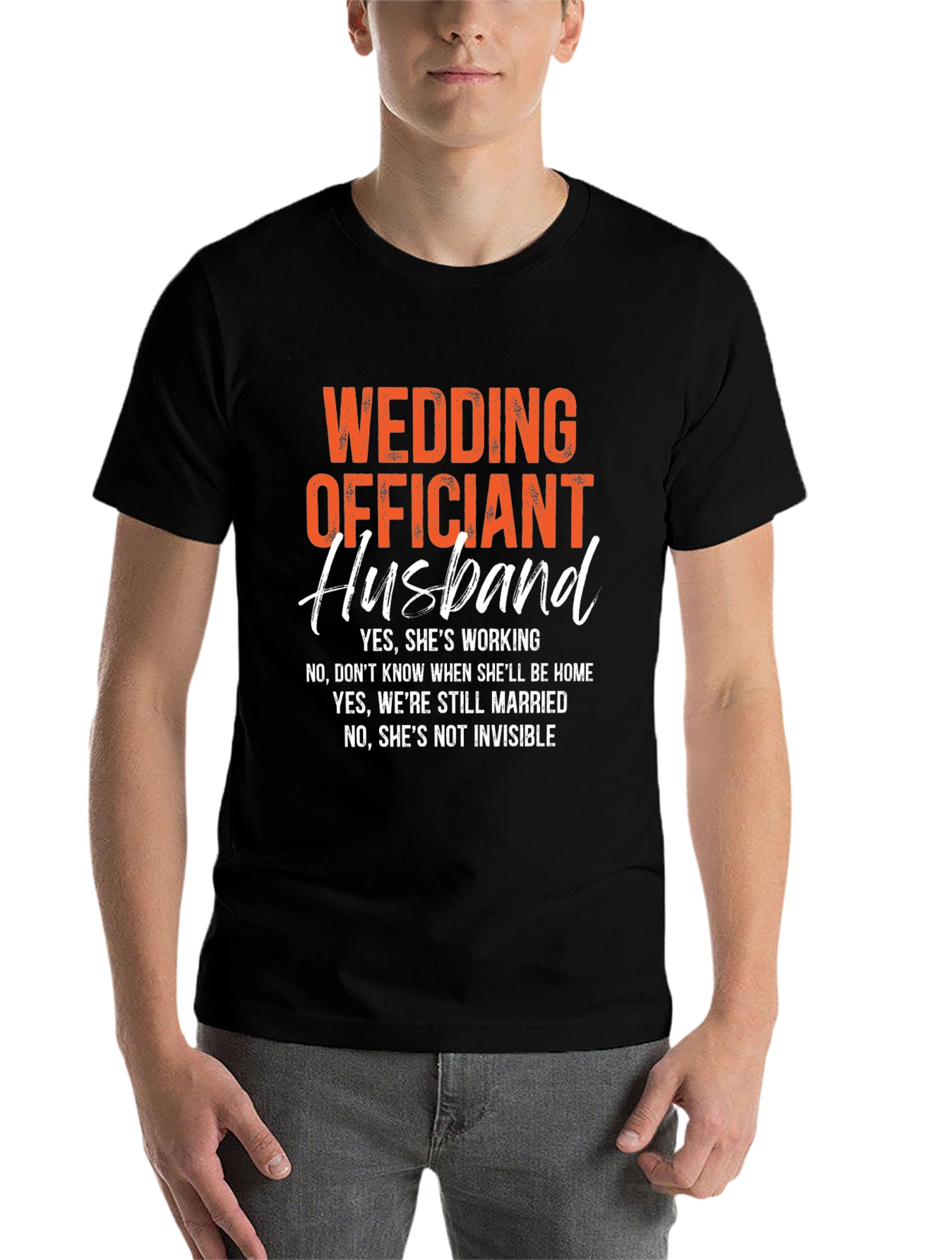 Black Wedding Officiant Husband Graphic T-Shirt view 7