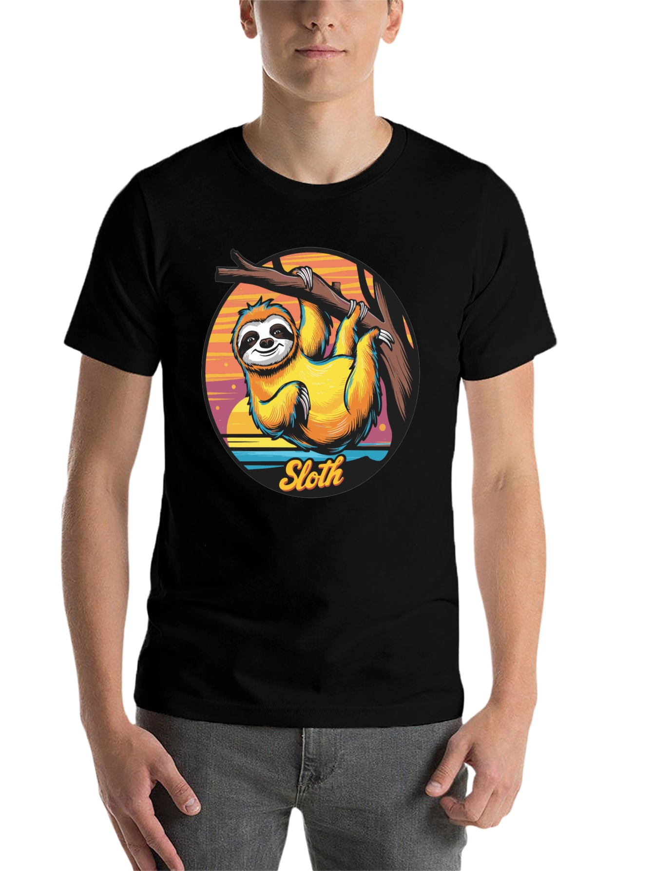 Black Sloth Graphic T-Shirt - Hang Loose Style view 7