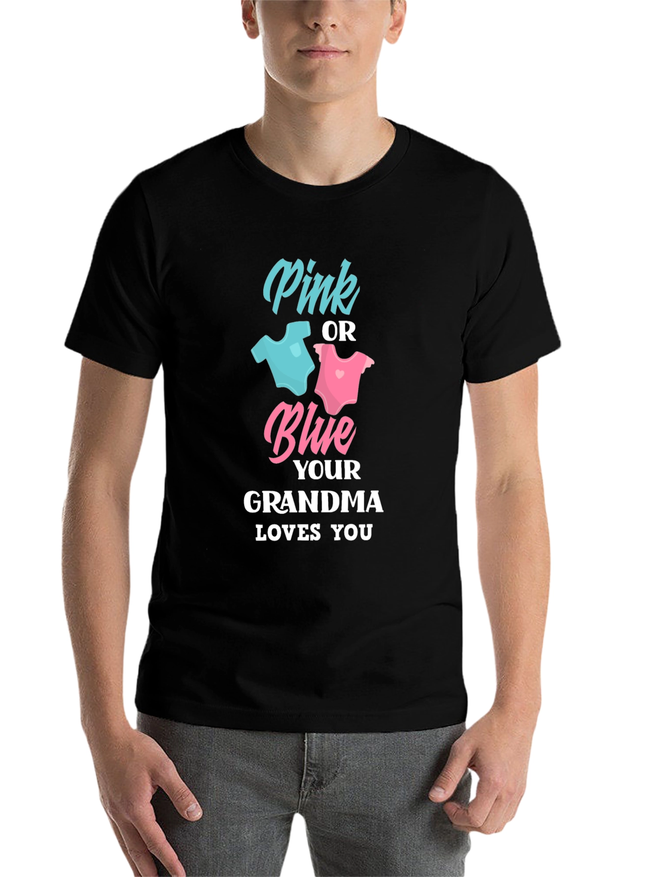 Black Pink or Blue Grandma Loves You T-Shirt view 7