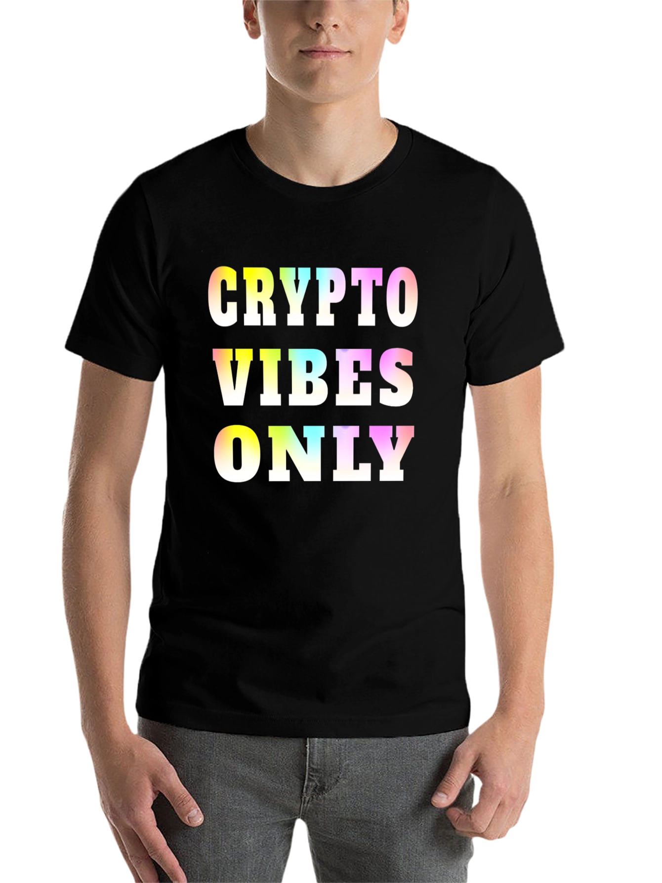 Black Crypto Vibes Only Black T-Shirt view 7