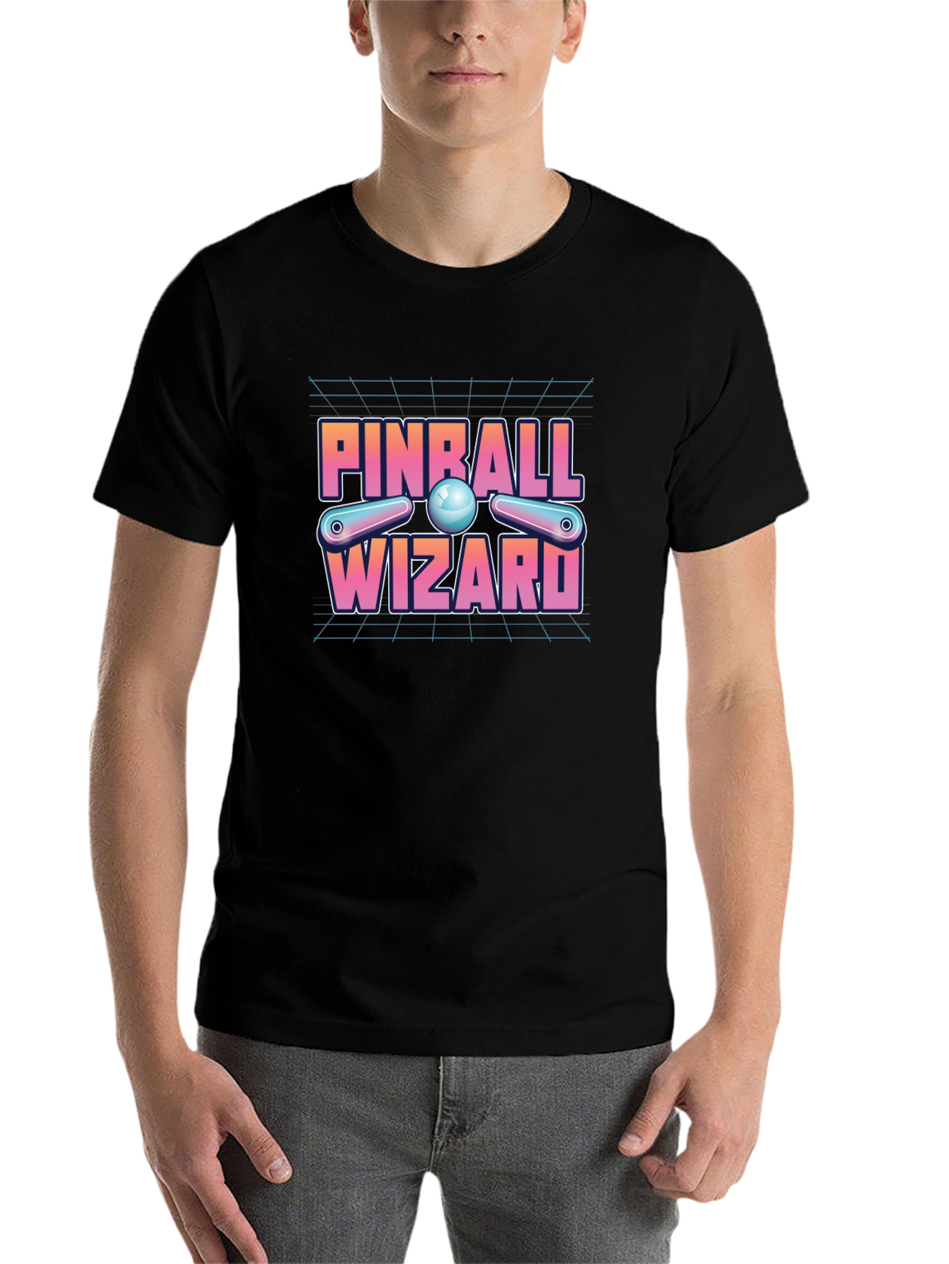 Black Pinball Wizard Black Graphic Tee view 7
