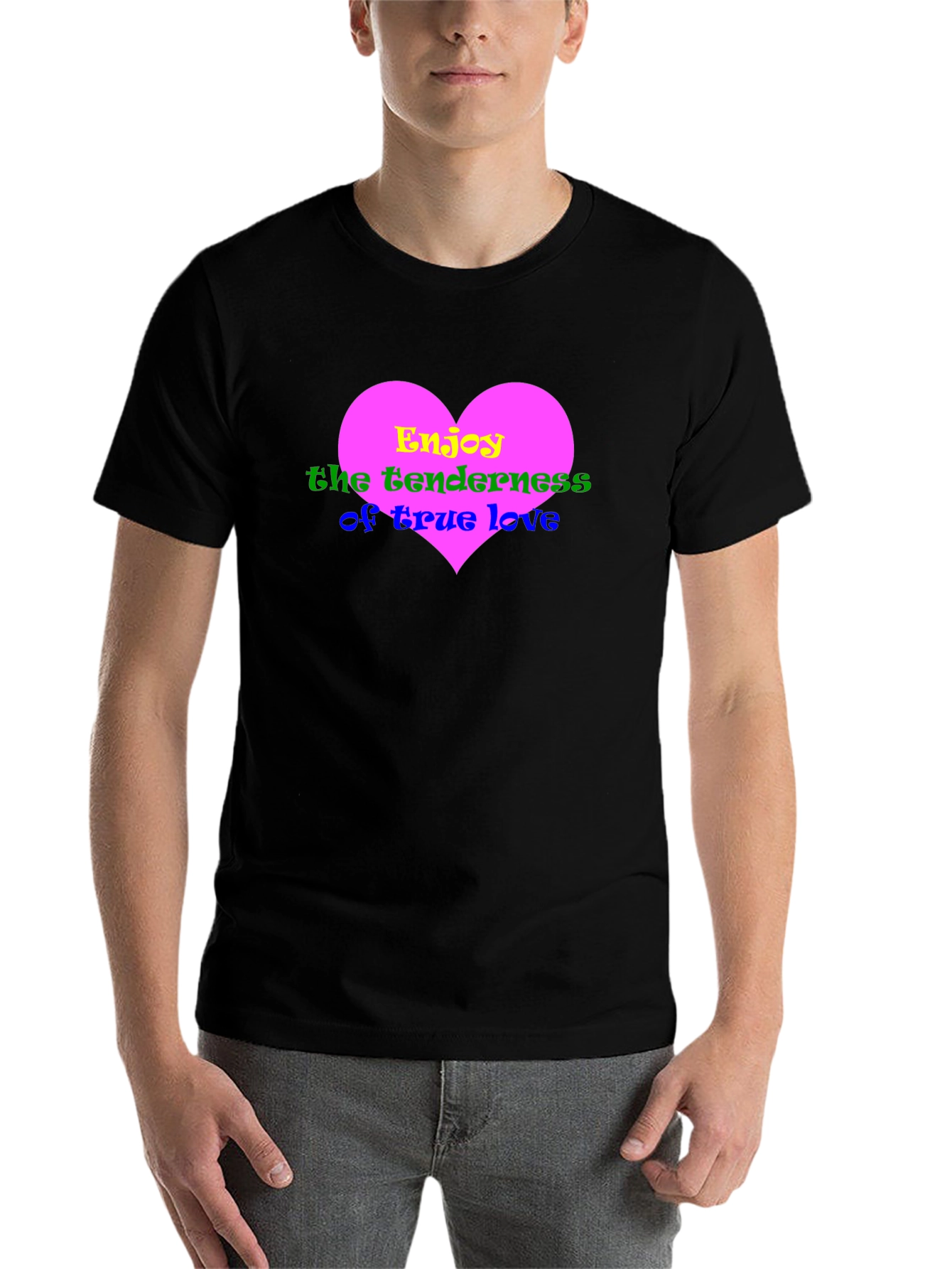 Black Heart Love Graphic Black T-Shirt view 7