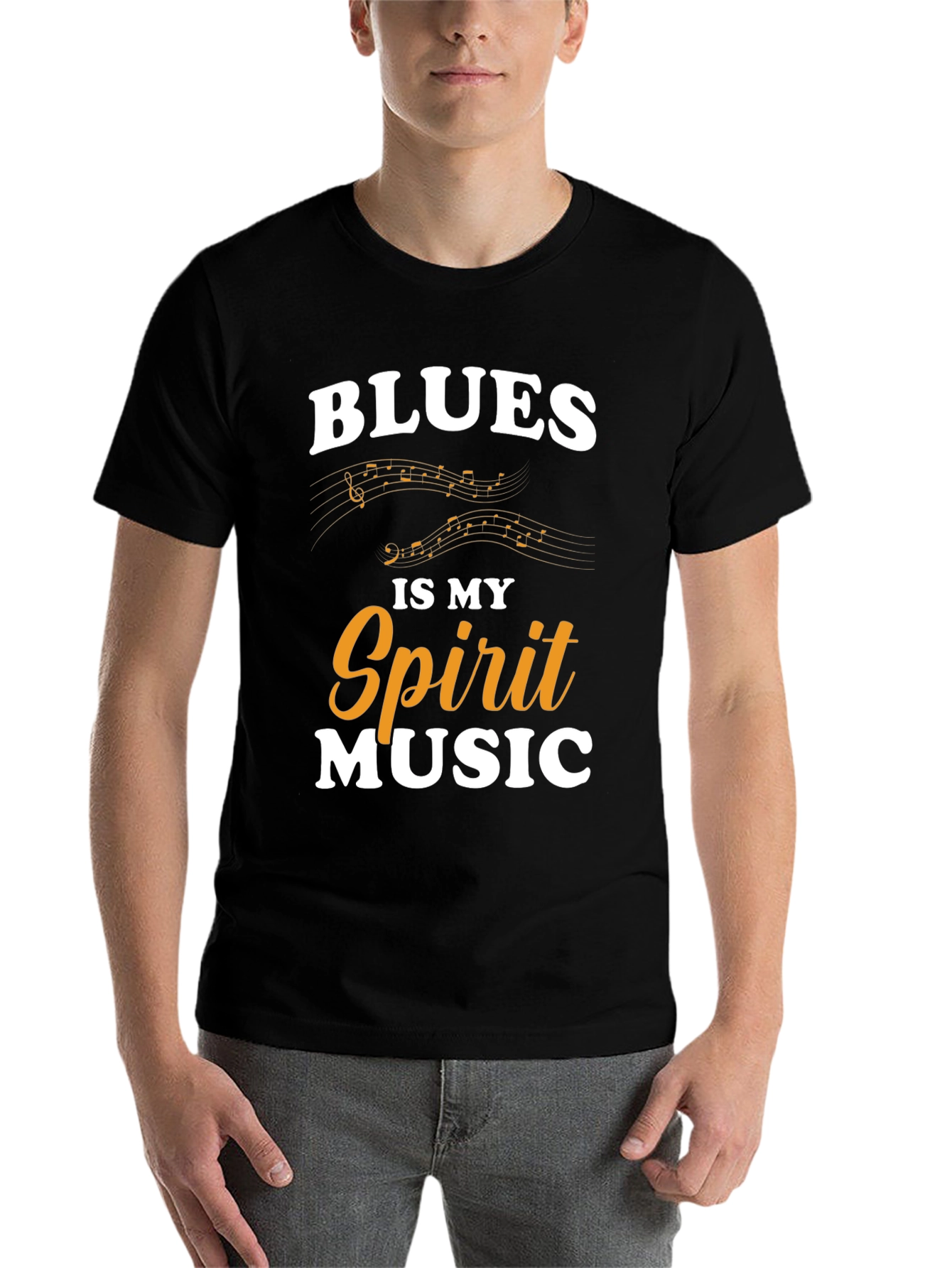 Black Blues Is My Spirit Music Graphic T-Shirt view 7