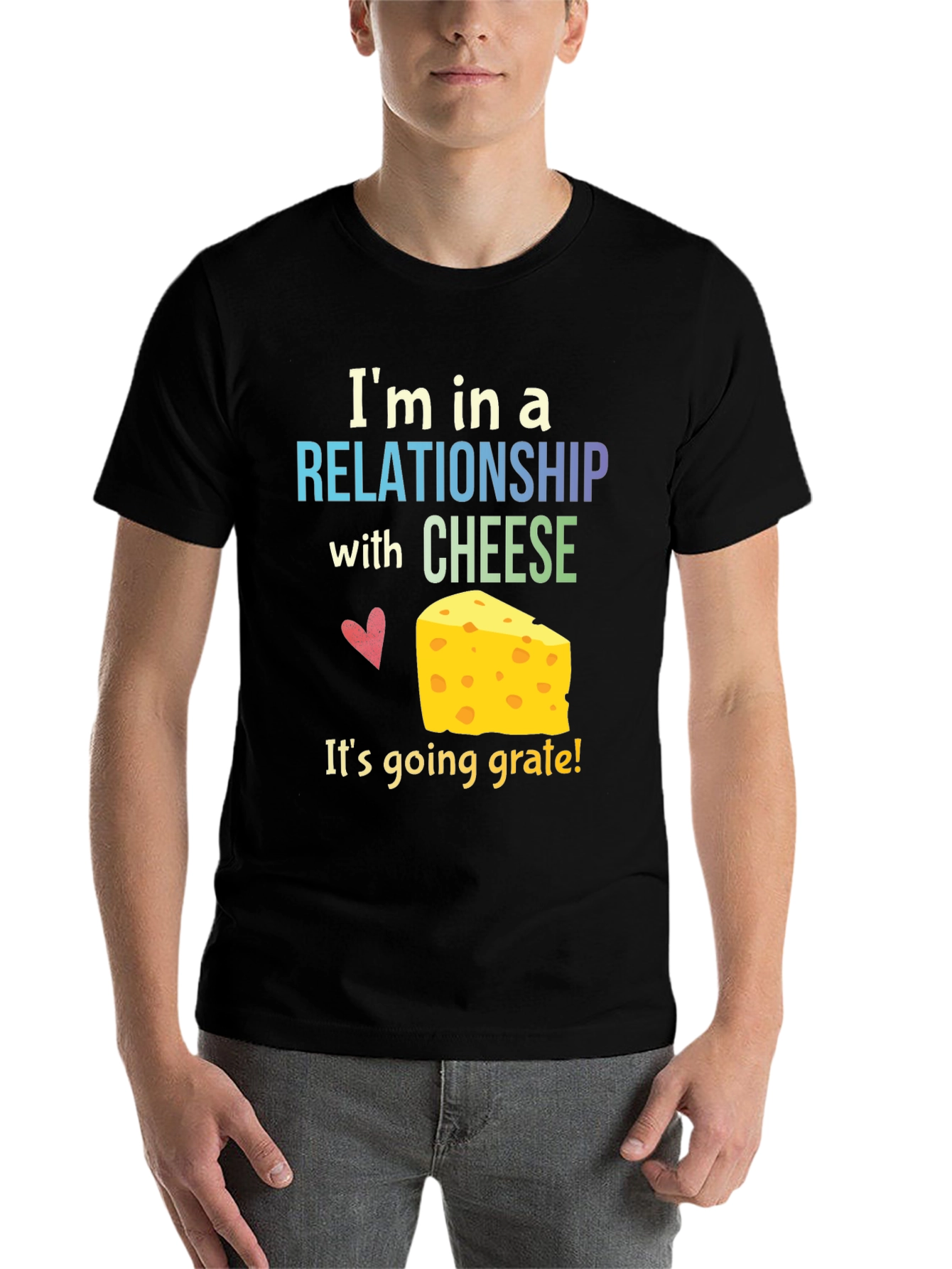 Black Cheese Lover T-Shirt: Relationship with Cheese view 7