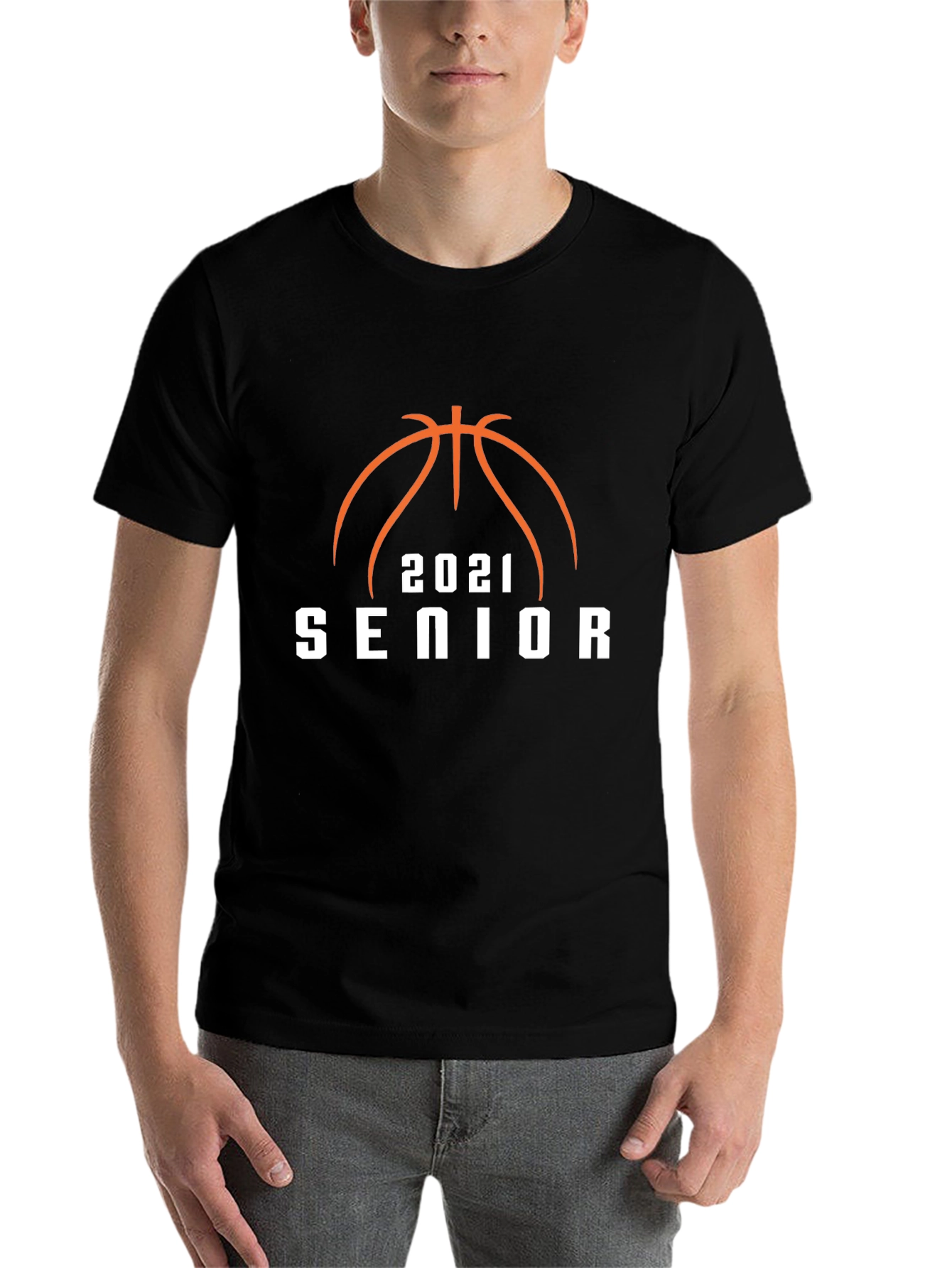 Black Senior 2021 Basketball T-Shirt view 7